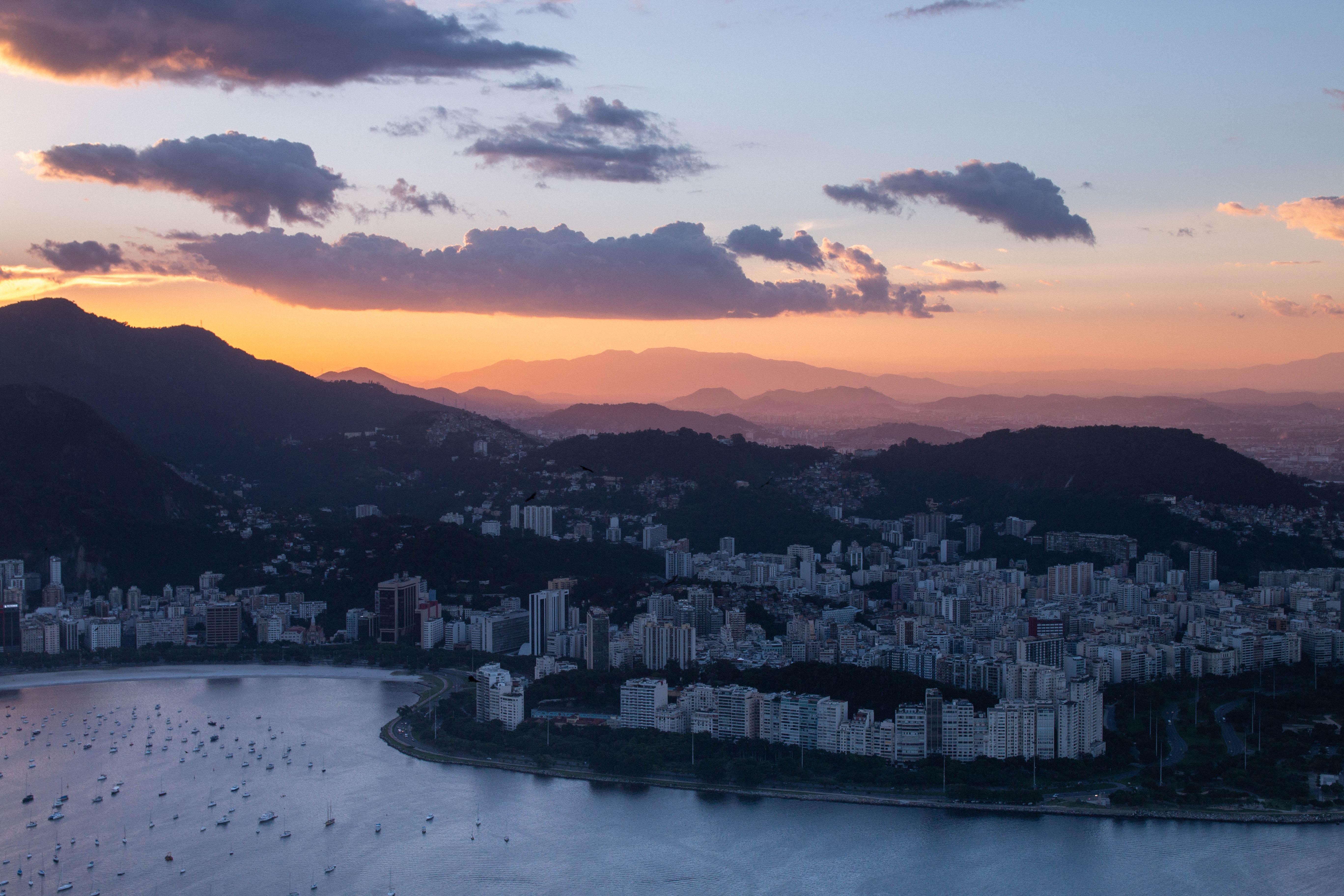 brazil, cities, clouds, city, view from above, rio de janeiro