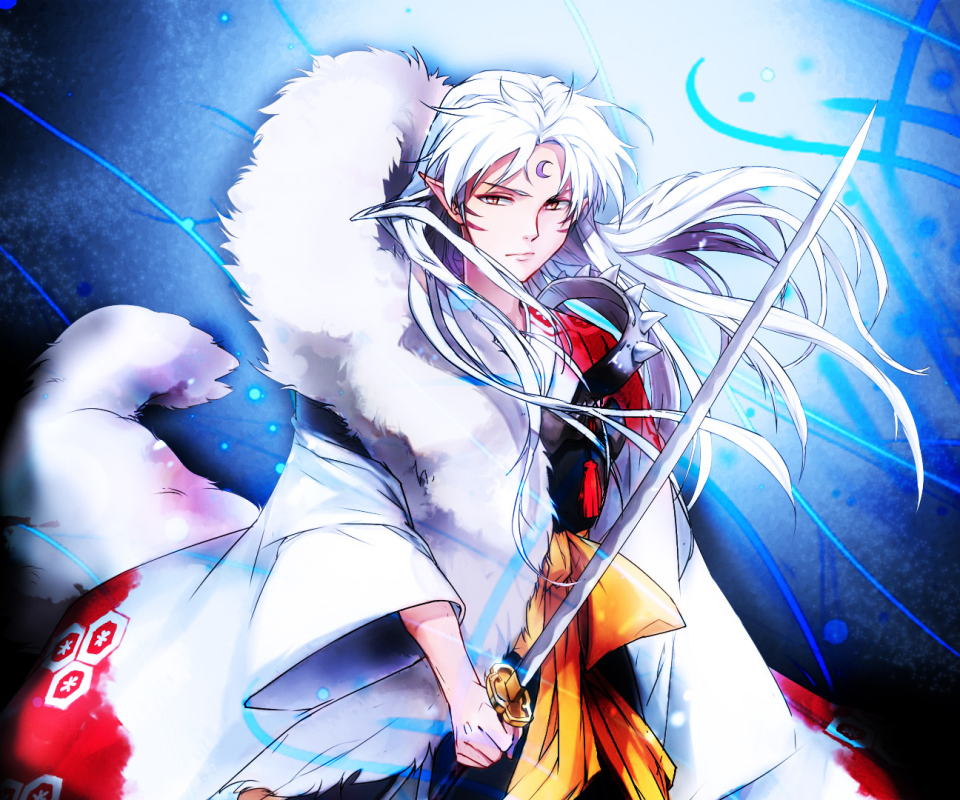 Laden Sie das Inuyasha, Katana, Animes, Lange Haare, Weißes Haar, Sesshōmaru (Inuyasha)-Bild kostenlos auf Ihren PC-Desktop herunter