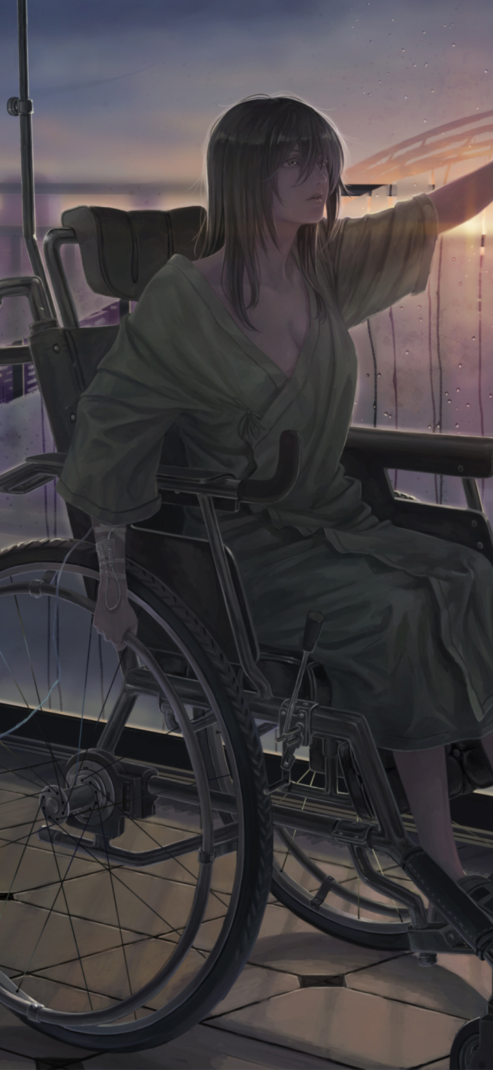 anime, girl, wheelchair