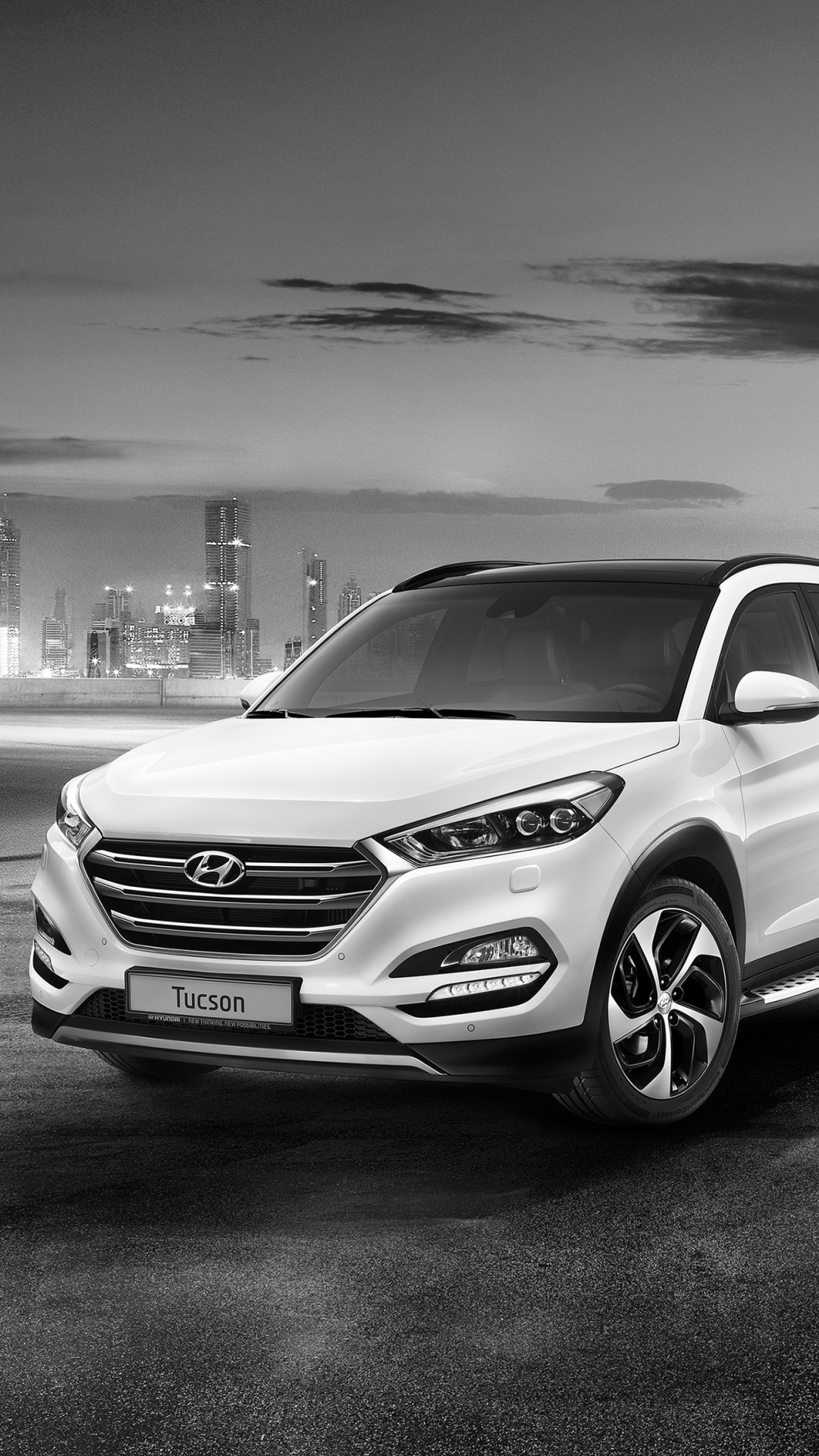 Download mobile wallpaper Hyundai, Car, Suv, Vehicle, Vehicles, White Car, Hyundai Santa Fe, Hyundai Tucson for free.