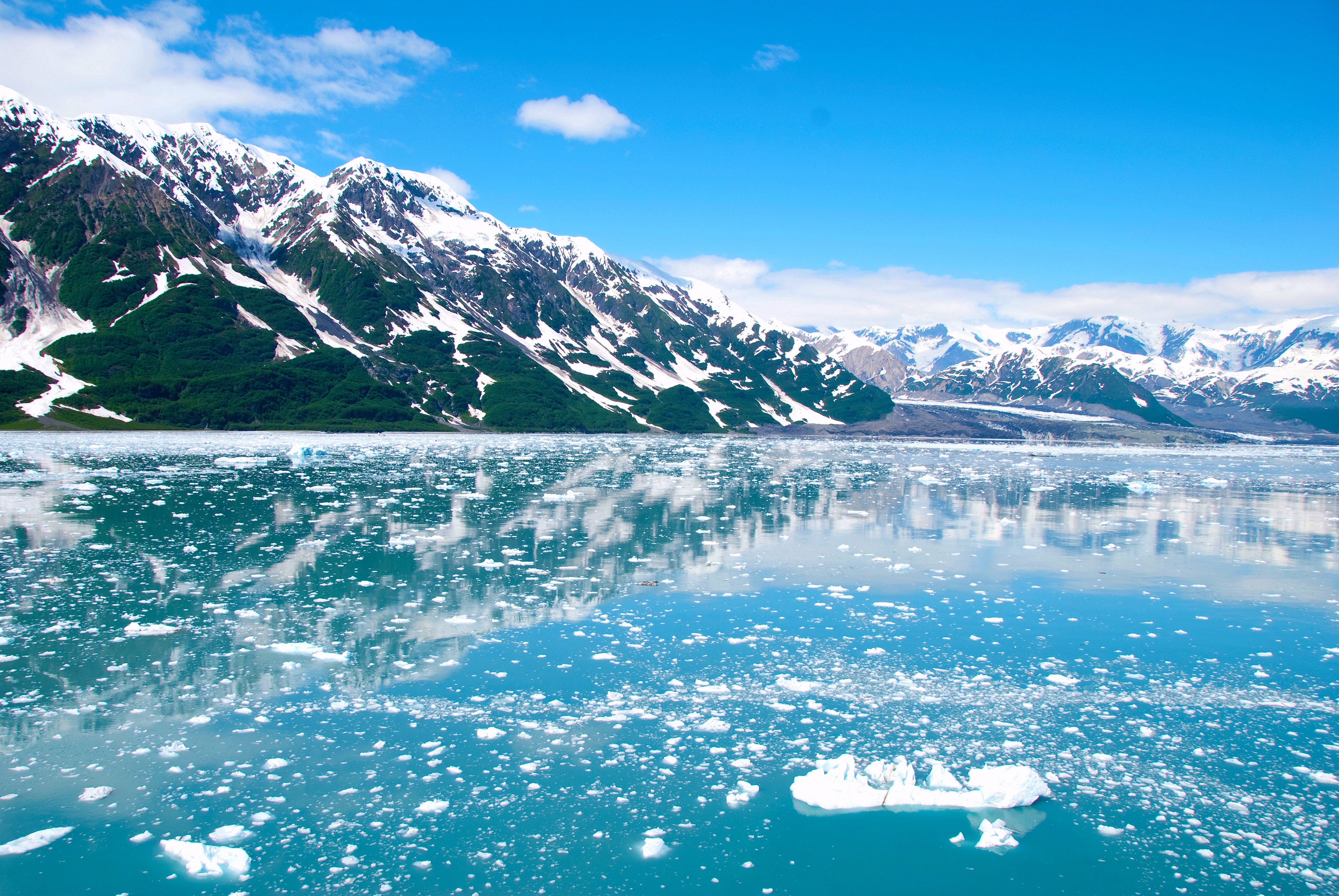 alaska, glacier, mountains, nature, sky Free Stock Photo