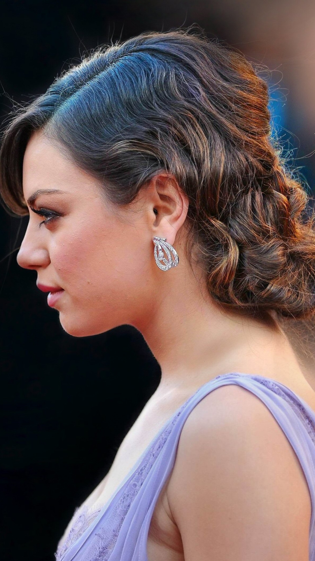 Handy-Wallpaper Mila Kunis, Profil, Ohrringe, Berühmtheiten kostenlos herunterladen.