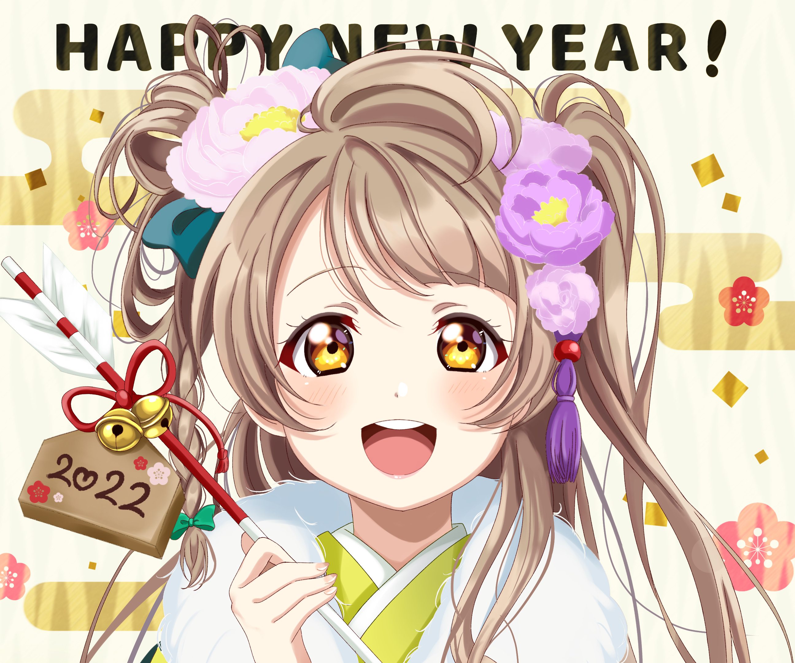 Laden Sie das Animes, Kotori Minami, Liebesleben!, Frohes Neues Jahr-Bild kostenlos auf Ihren PC-Desktop herunter