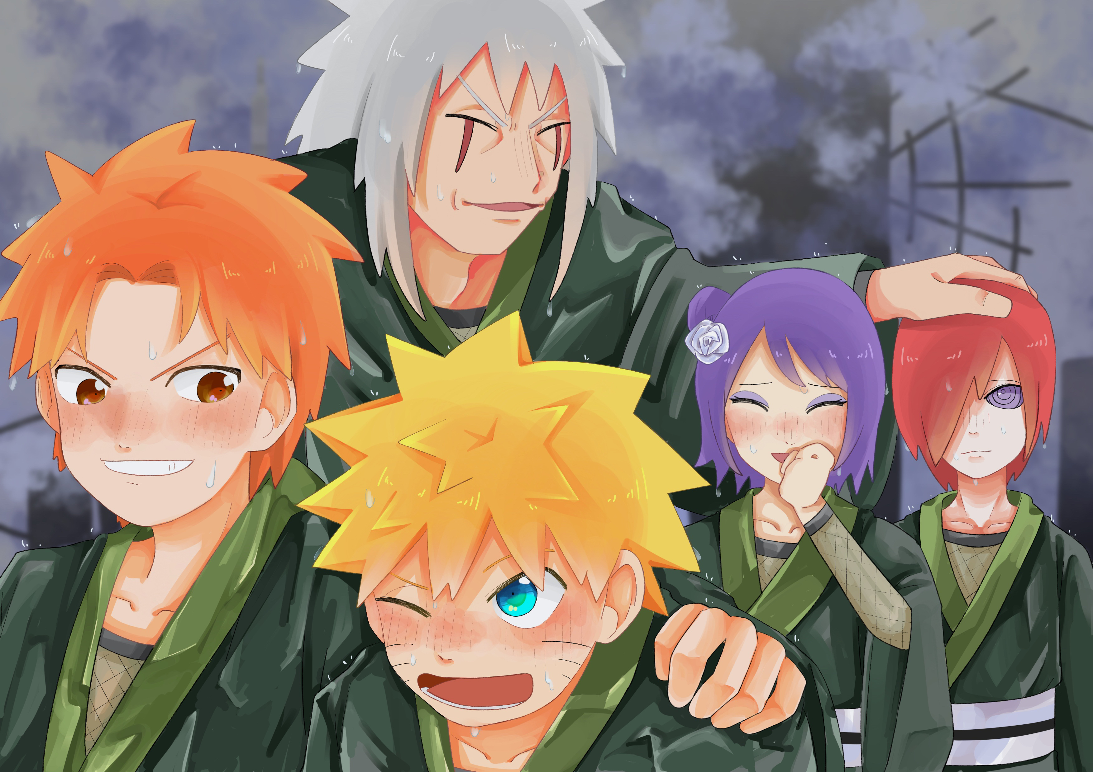 Download mobile wallpaper Anime, Naruto, Konan (Naruto), Naruto Uzumaki, Jiraiya (Naruto), Nagato (Naruto), Yahiko (Naruto) for free.