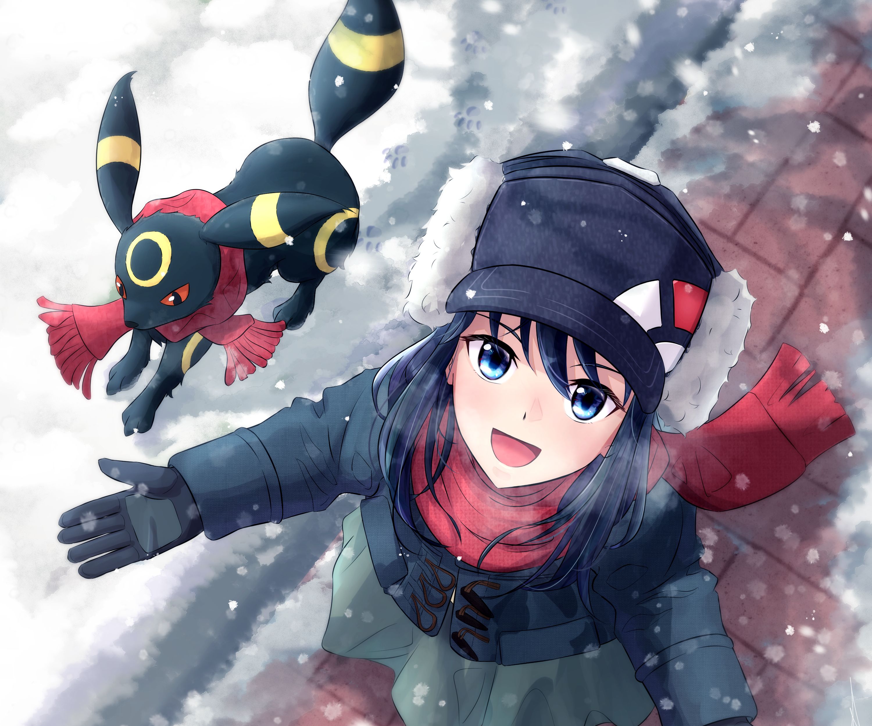 Baixar papel de parede para celular de Anime, Pokémon, Crossover, Kara No Kyōkai, Umbreon (Pokémon), Mana Ryougi gratuito.