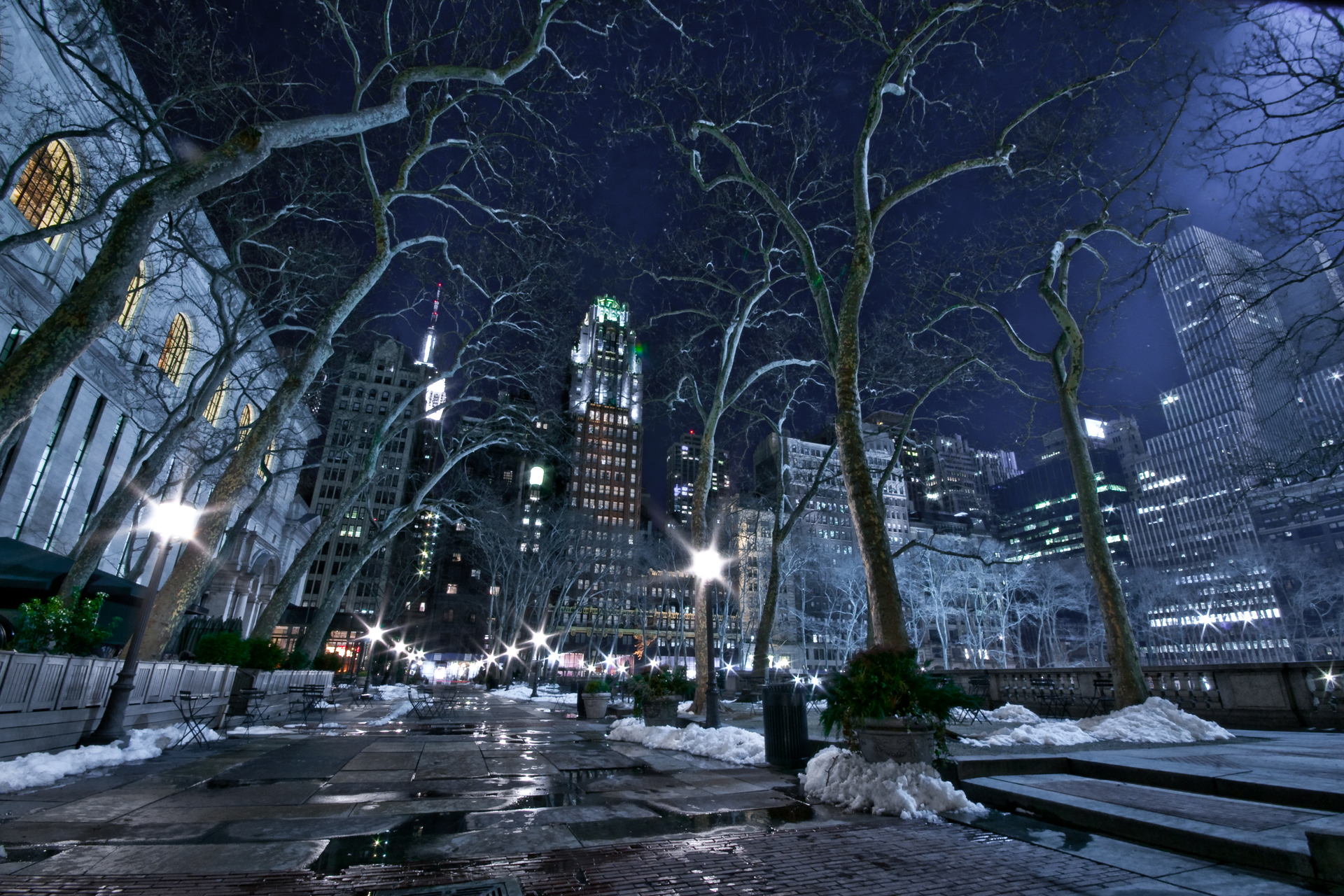 Скачать обои бесплатно Города, Зима, Город, Сша, Нью Йорк, Сделано Человеком картинка на рабочий стол ПК