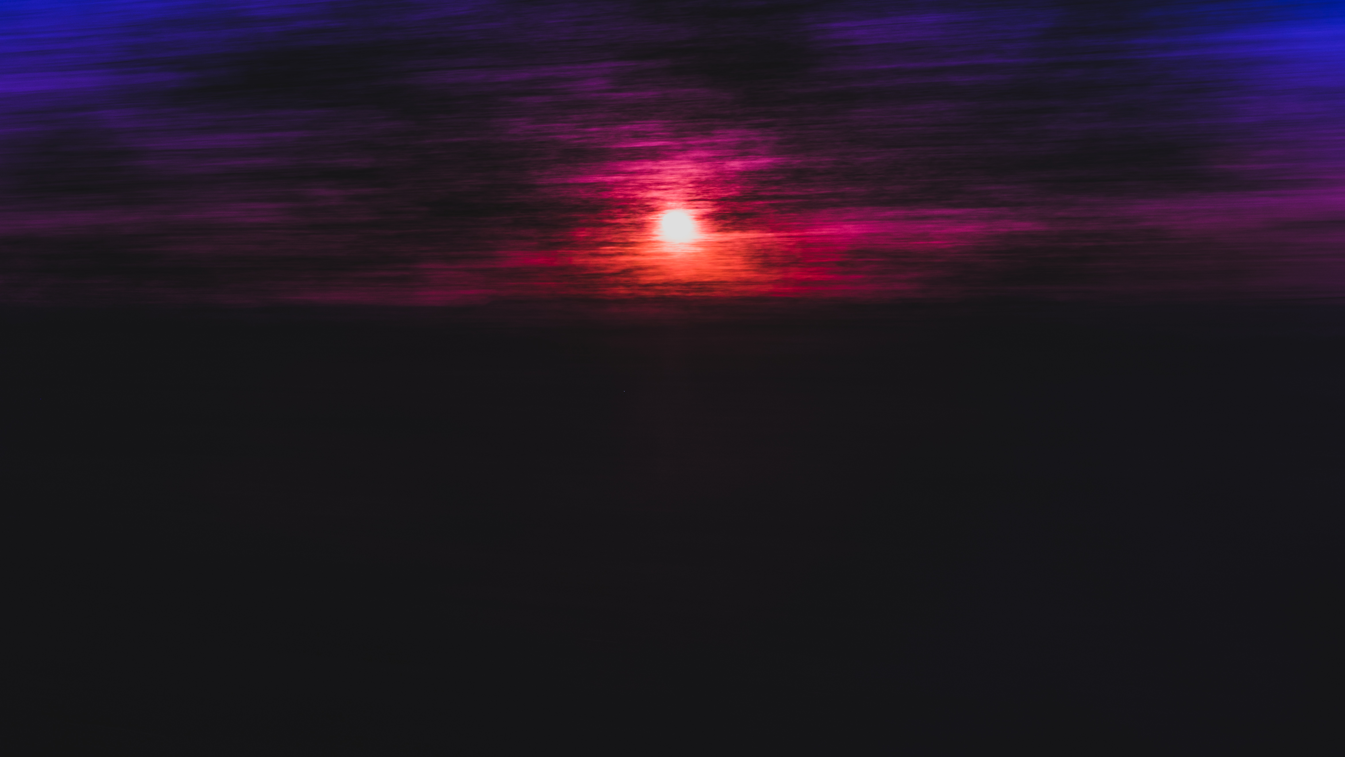 Download mobile wallpaper Smooth, Sunset, Horizon, Blur, Dark for free.