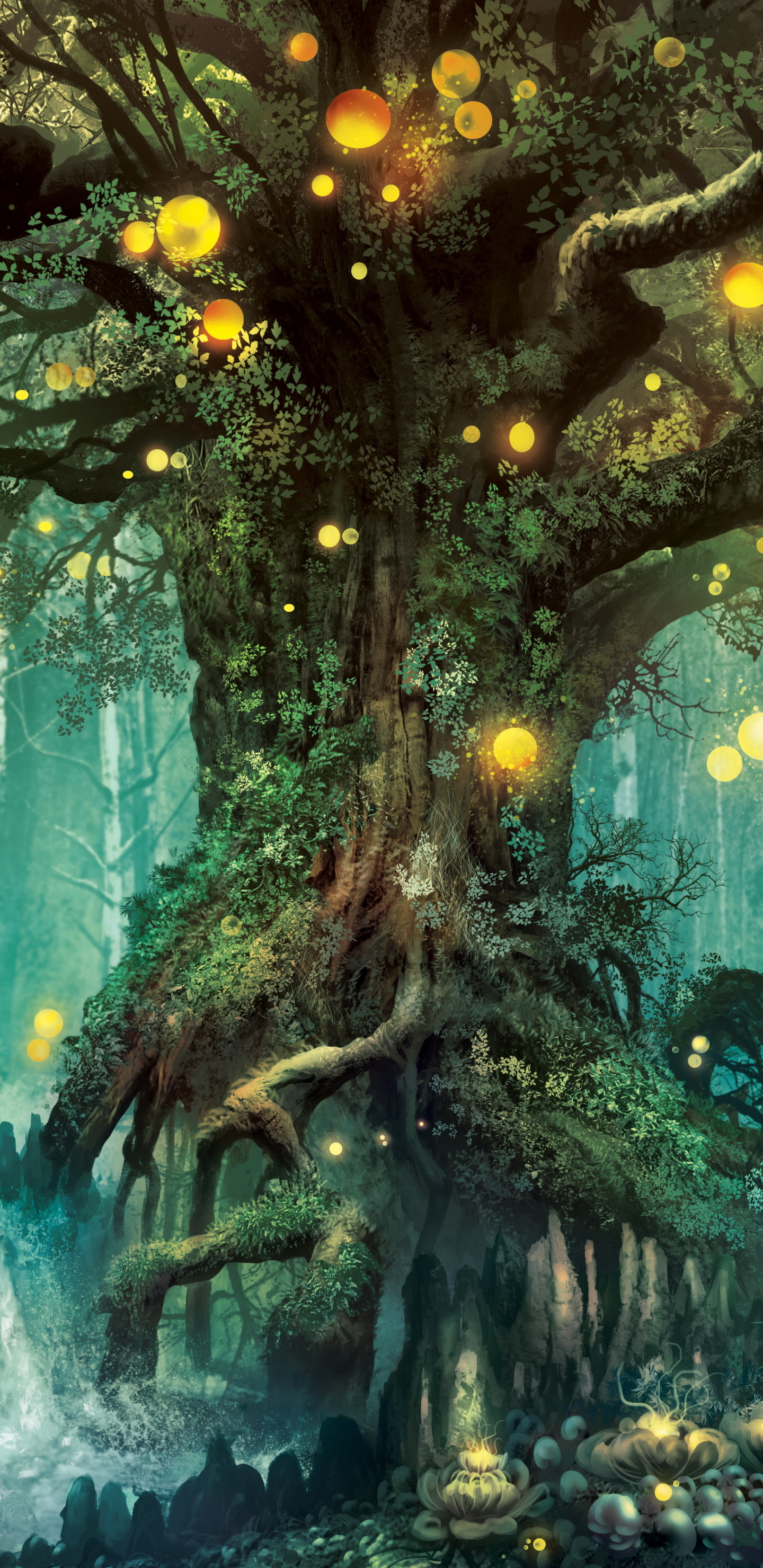 Descarga gratuita de fondo de pantalla para móvil de Fantasía, Bosque, Árbol.