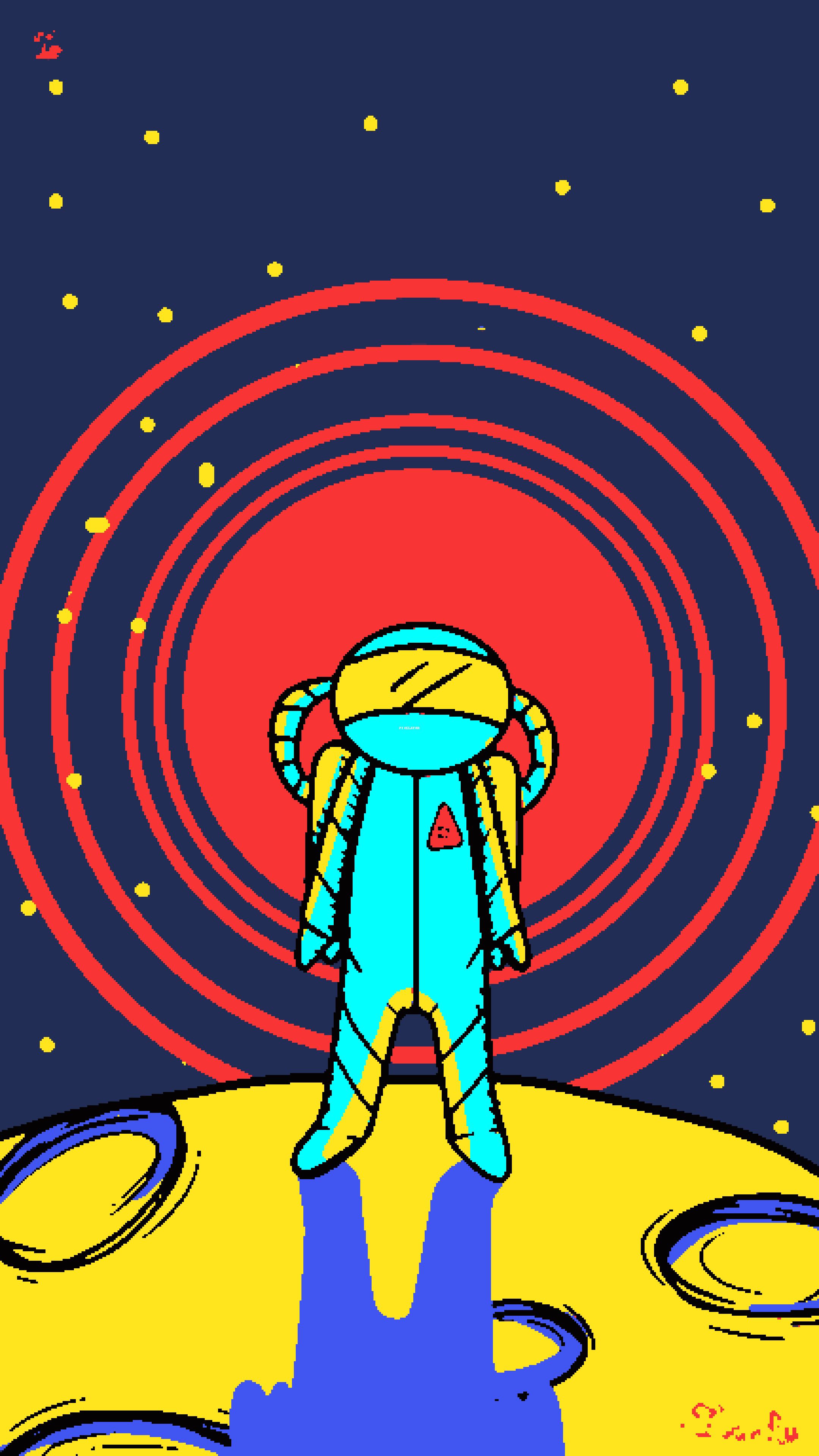 Download mobile wallpaper Space, Sci Fi, Astronaut, Pixel Art for free.