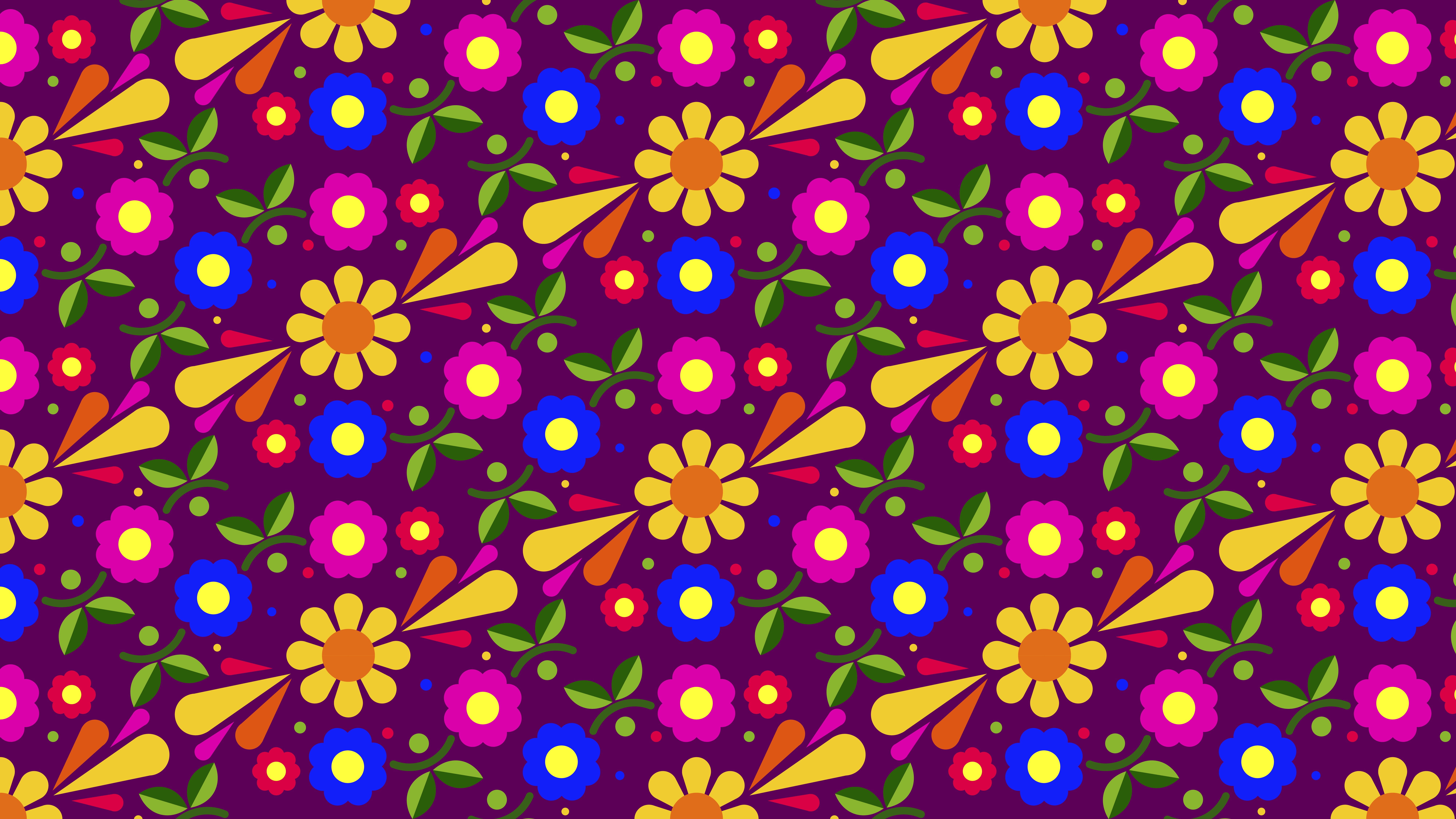 Download mobile wallpaper Flowers, Motley, Patterns, Multicolored, Vector for free.
