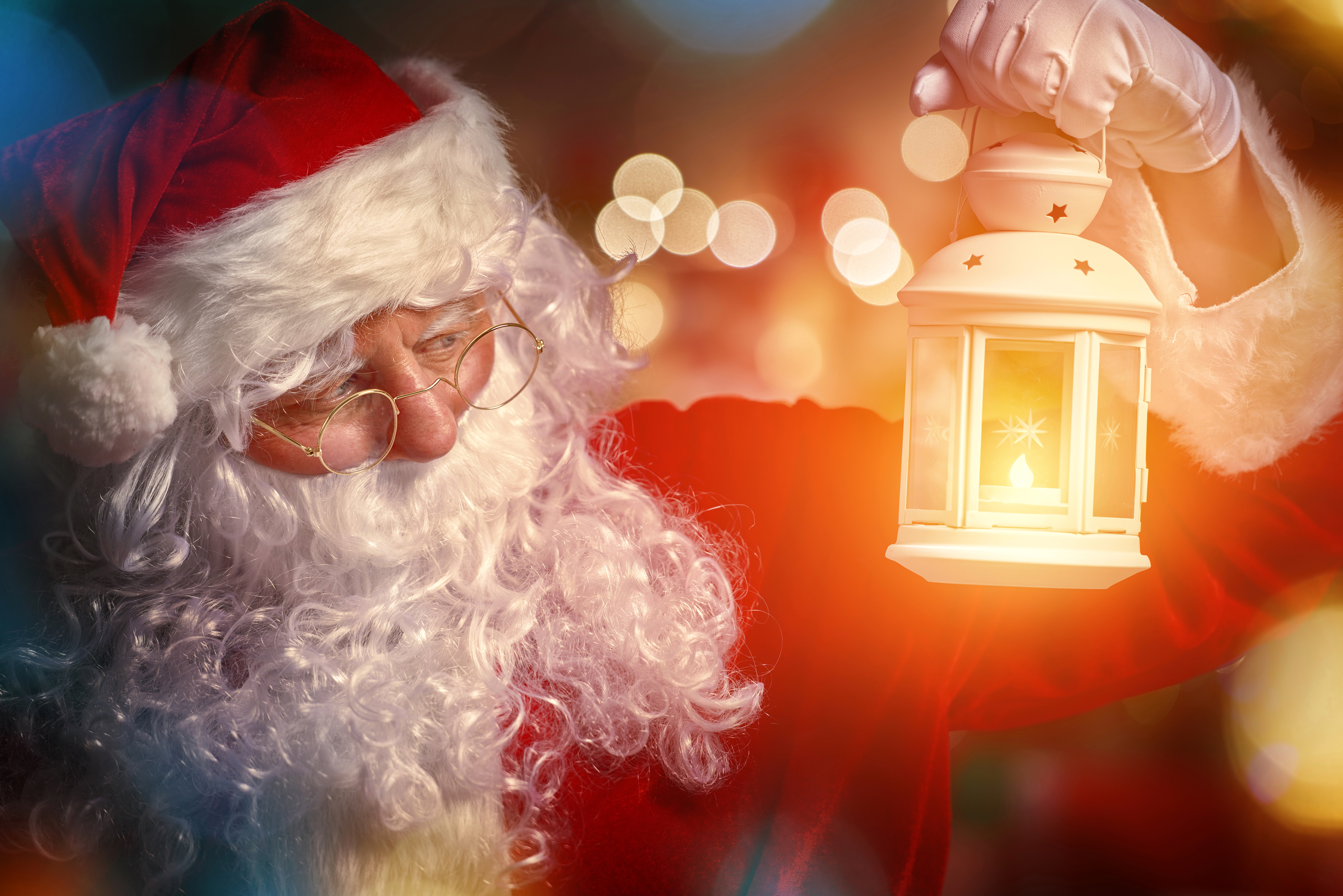 Laden Sie das Feiertage, Weihnachtsmann, Weihnachten, Laterne-Bild kostenlos auf Ihren PC-Desktop herunter