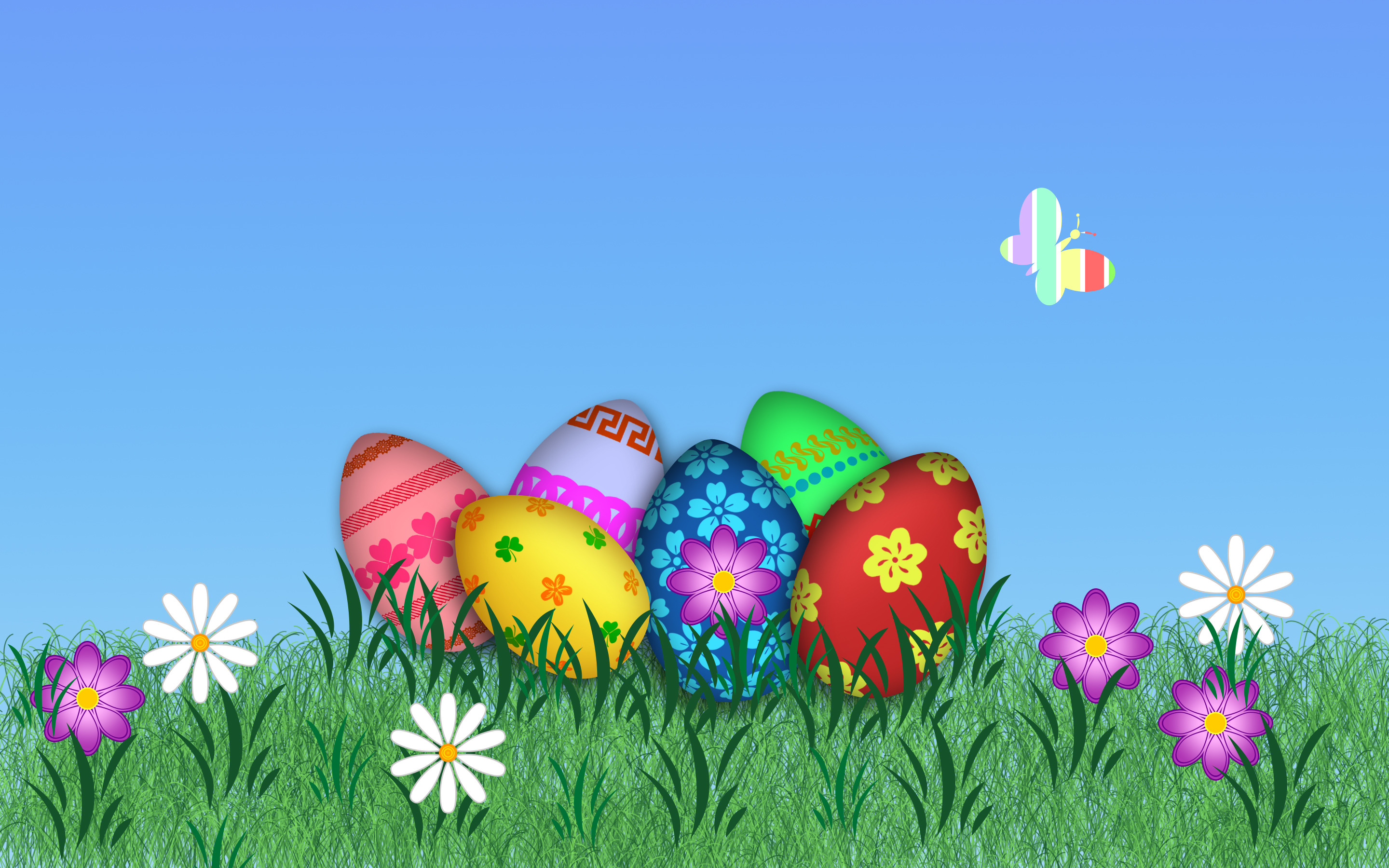 Free download wallpaper Grass, Easter, Flower, Holiday, Colorful, Spring, Egg, Easter Egg on your PC desktop