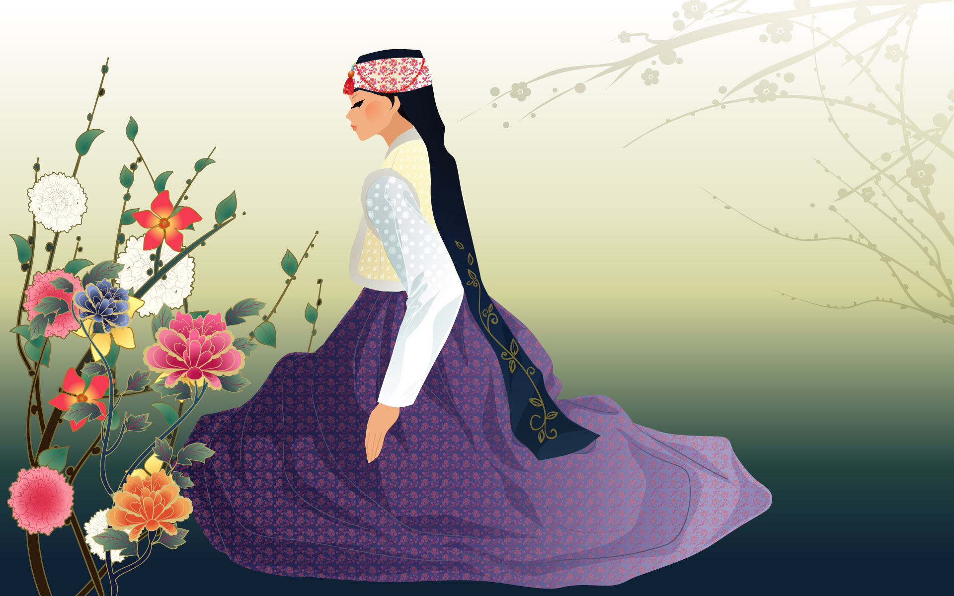 617573 baixar papel de parede mulheres, artístico, coréia, traje tradicional - protetores de tela e imagens gratuitamente