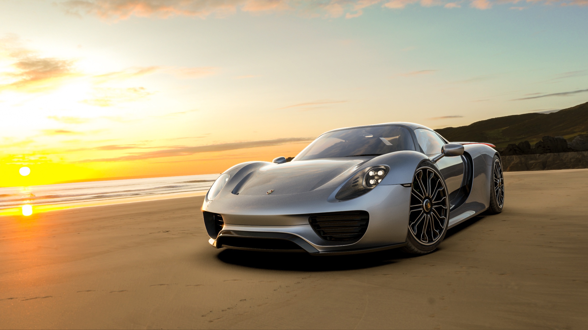 Laden Sie das Porsche, Autos, Fahrzeuge, Silbernes Auto, Porsche 918 Spyder-Bild kostenlos auf Ihren PC-Desktop herunter