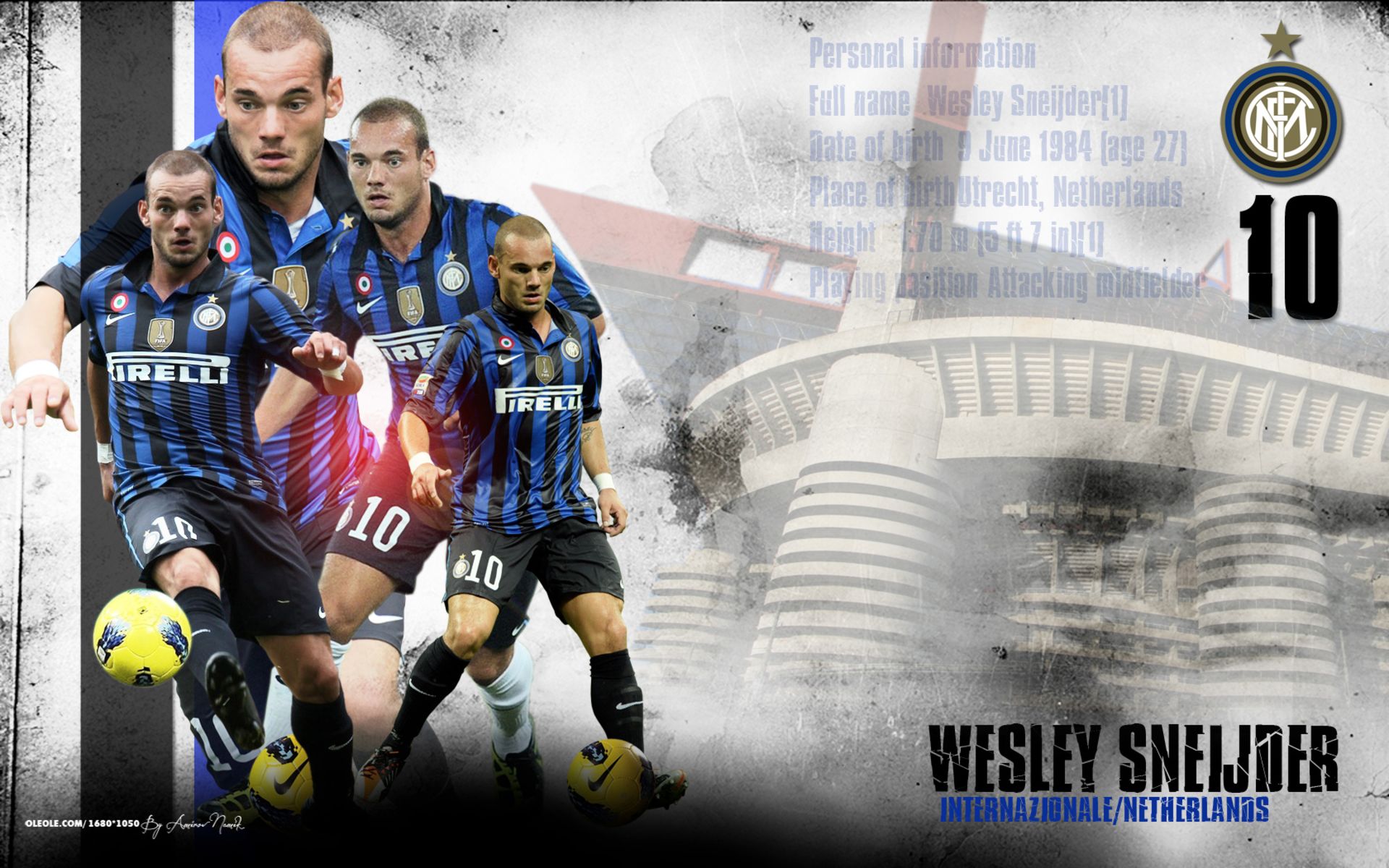 Descarga gratis la imagen Fútbol, Deporte, Inter De Milán, Wesley Sneijder en el escritorio de tu PC