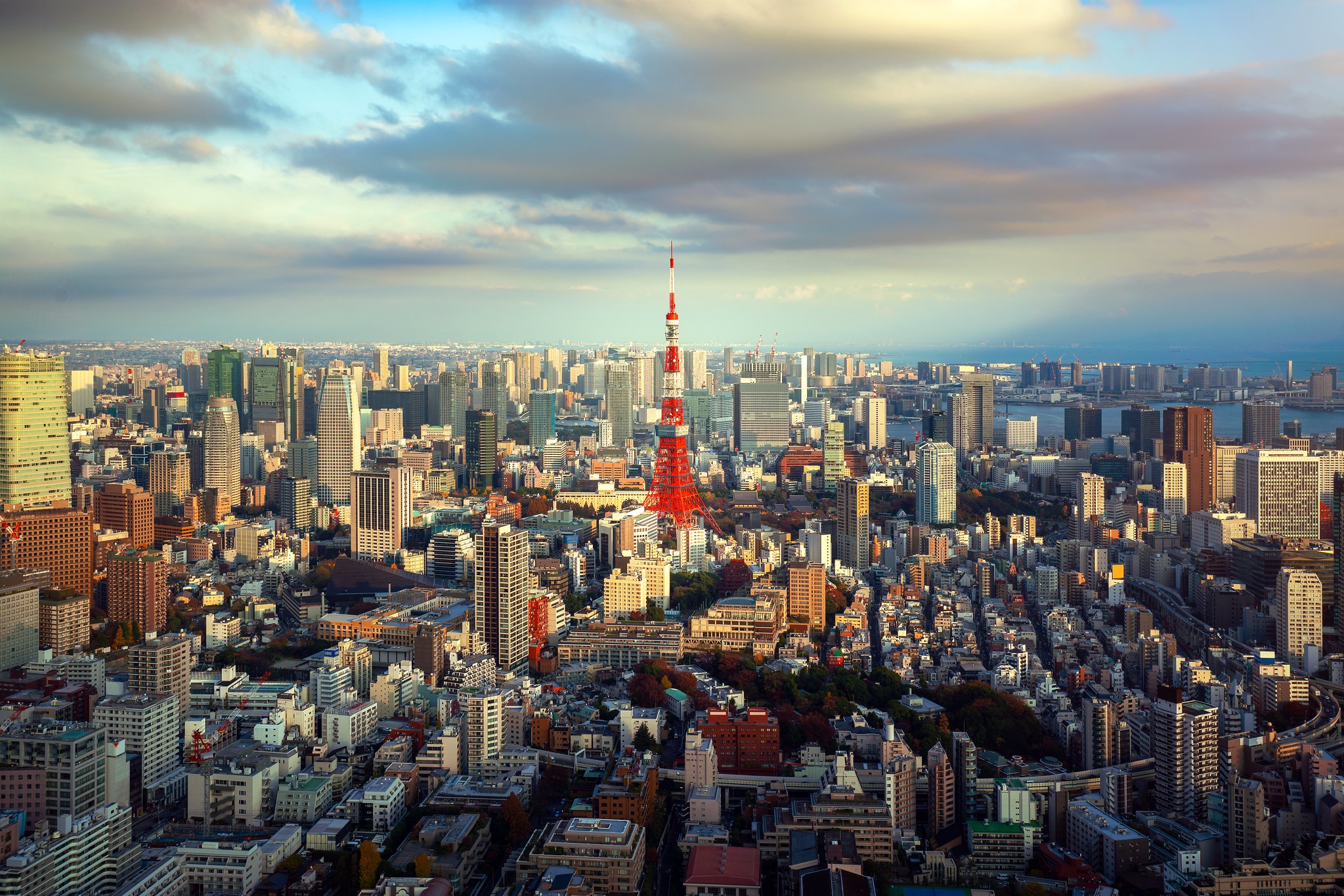 Скачать обои бесплатно Города, Город, Здание, Япония, Токио, Небоскрёб, Сделано Человеком, Токийская Башня картинка на рабочий стол ПК