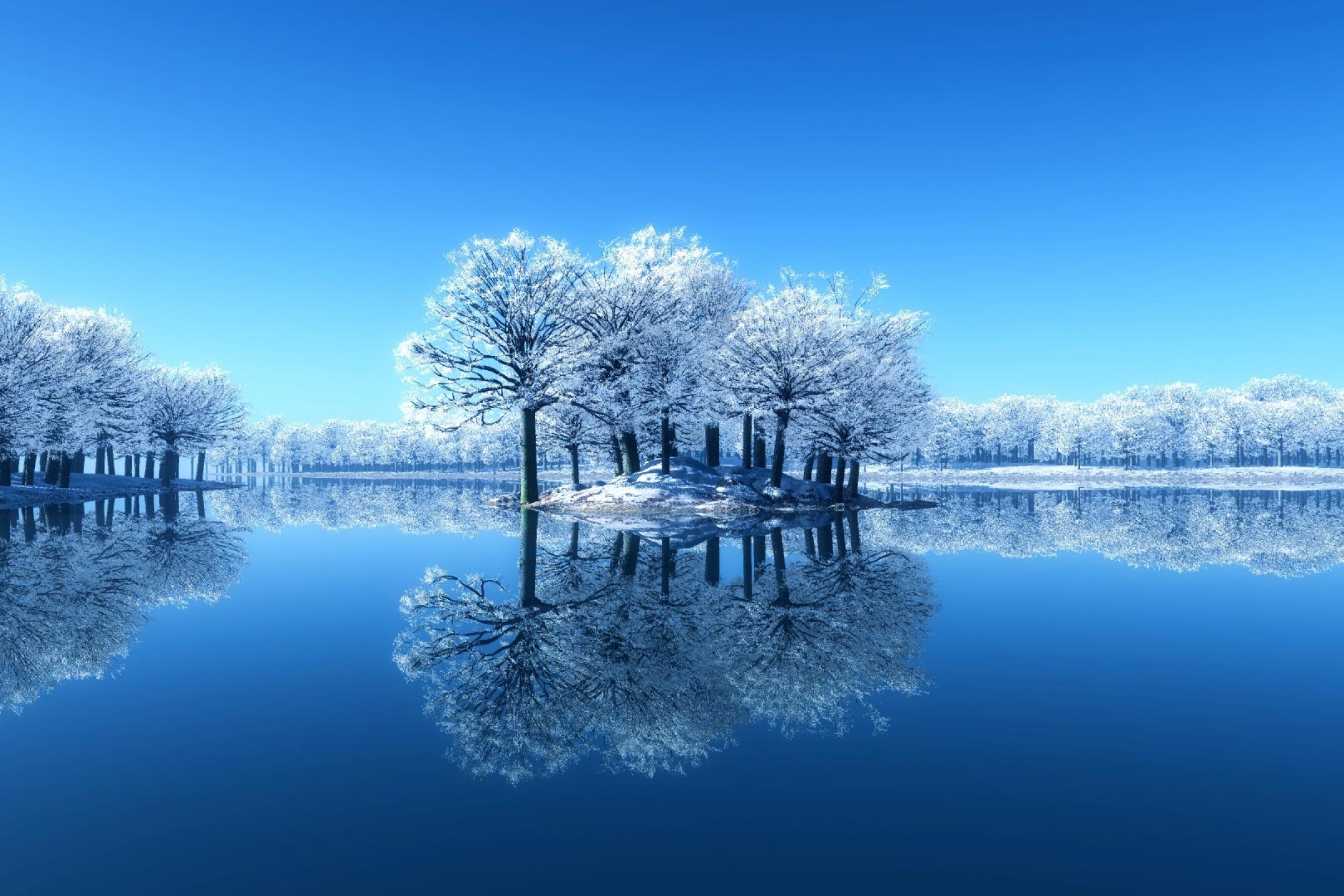 Descarga gratis la imagen Invierno, Lago, Reflexión, Árbol, Tierra/naturaleza, Reflejo en el escritorio de tu PC