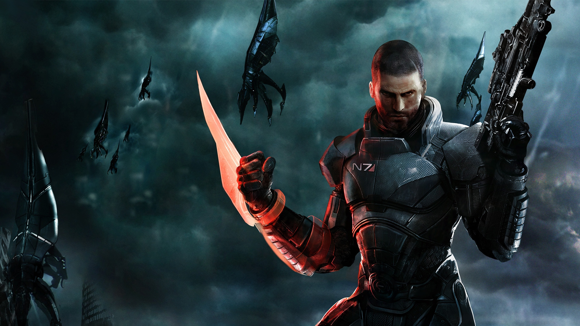 Handy-Wallpaper Mass Effect 3, Kommandant Shepard, Mass Effect, Computerspiele kostenlos herunterladen.