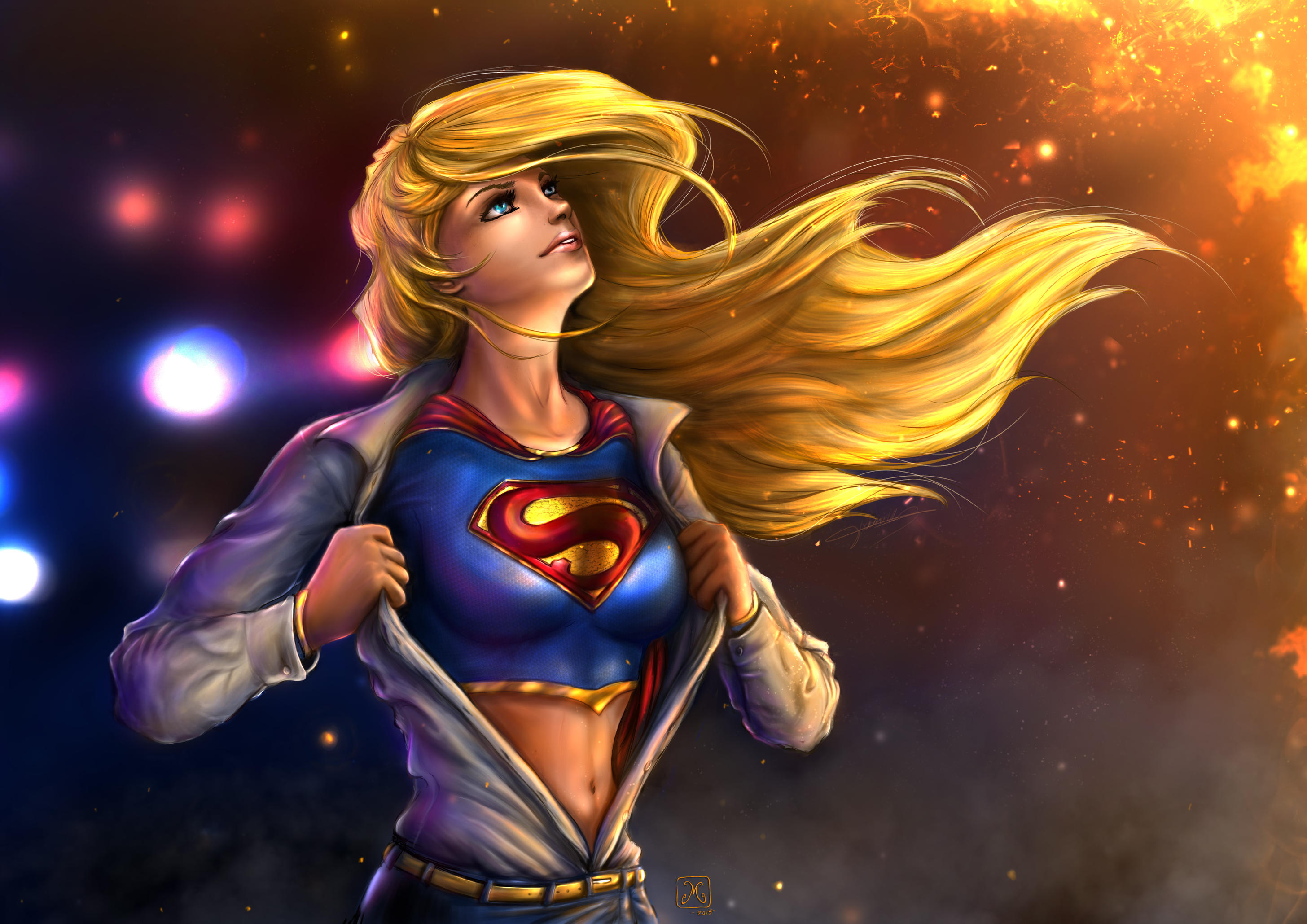 Descarga gratuita de fondo de pantalla para móvil de Superhombre, Ojos Azules, Historietas, Dc Comics, Rubia, Supergirl.