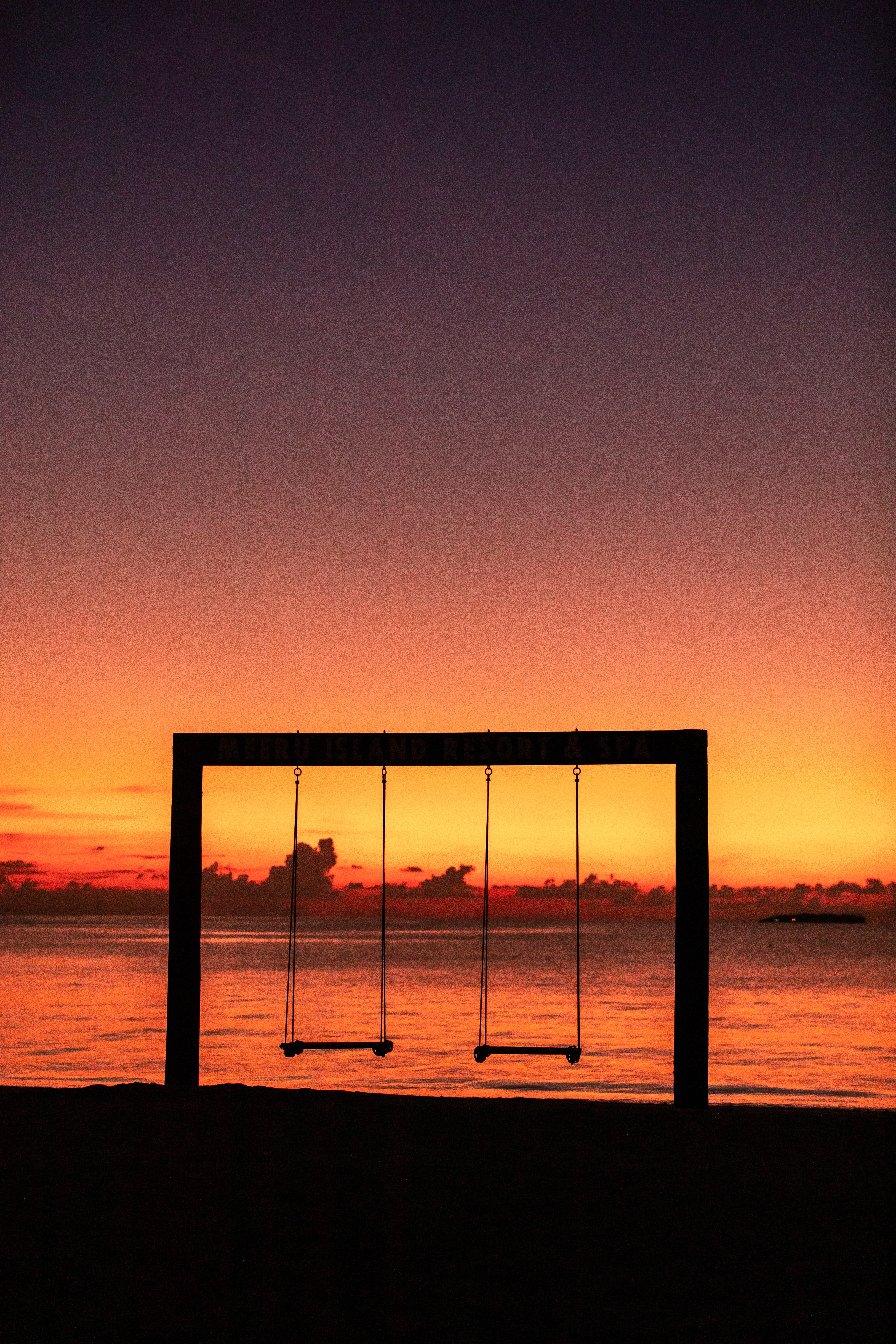swing, sunset, dark, silhouette HD for desktop 1080p