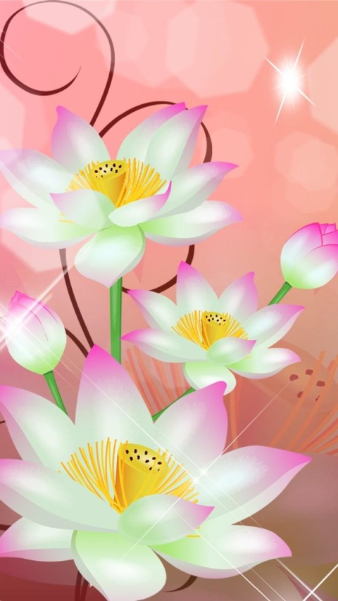 Handy-Wallpaper Blumen, Lotus, Blume, Weiße Blume, Künstlerisch kostenlos herunterladen.