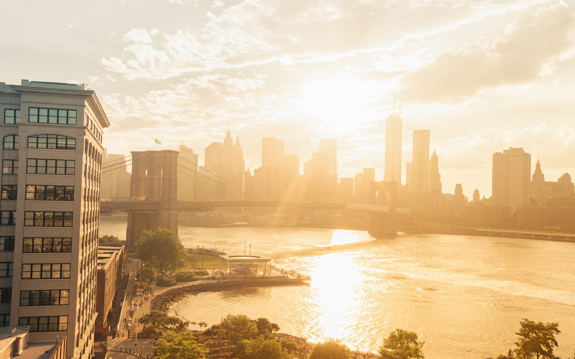 Скачать картинку Бруклинский Мост, Мост, Мосты, Манхэттен, Нью Йорк, Сделано Человеком в телефон бесплатно.