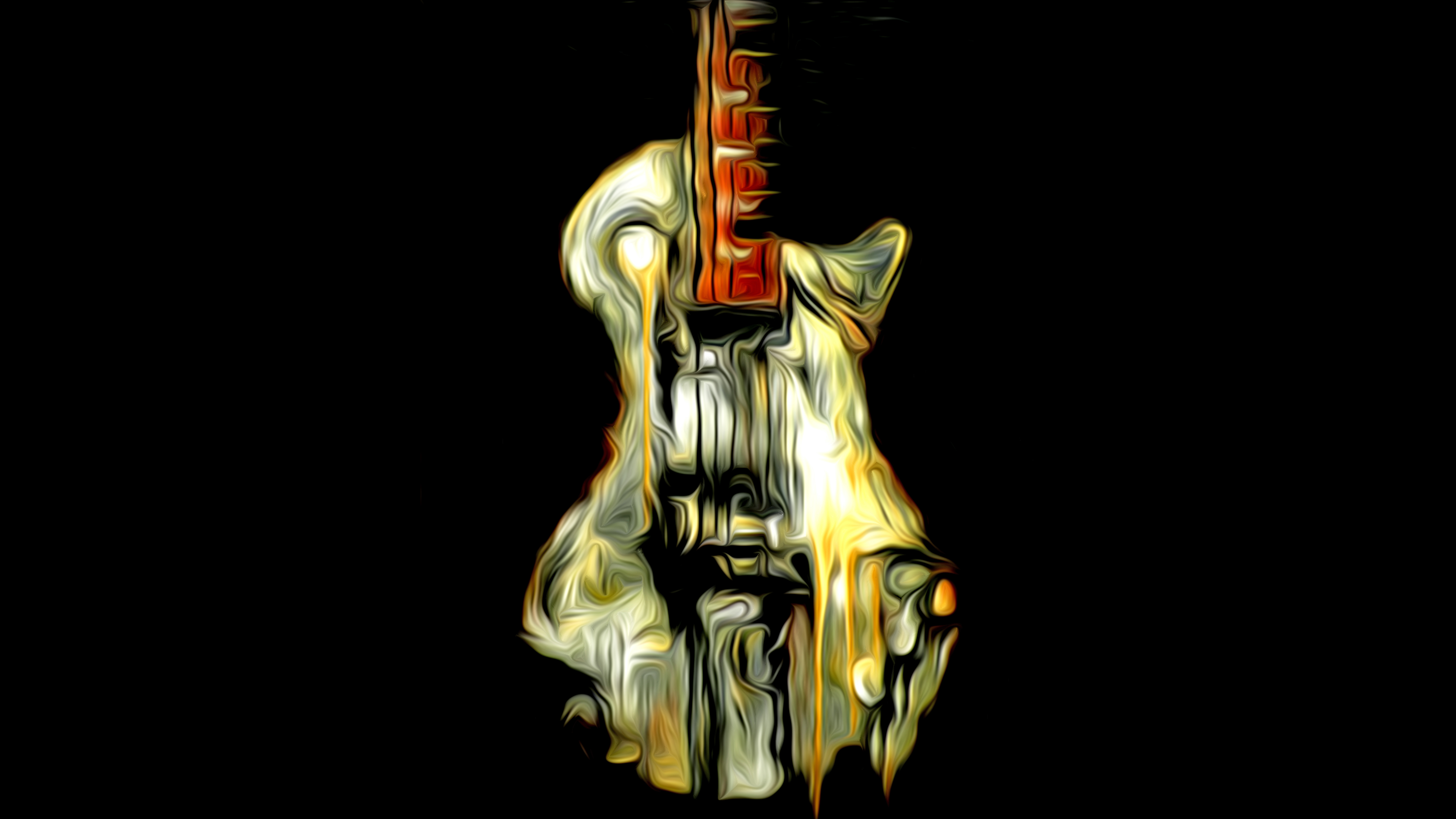 guitar, music, oil painting