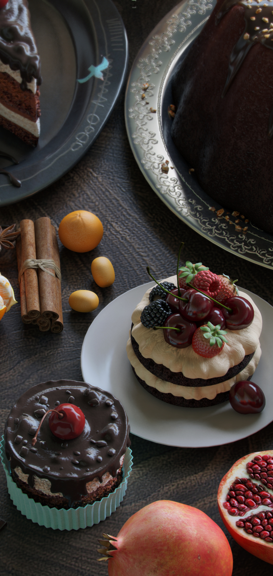 Handy-Wallpaper Dessert, Schokolade, Kuchen, Nahrungsmittel, Stillleben kostenlos herunterladen.