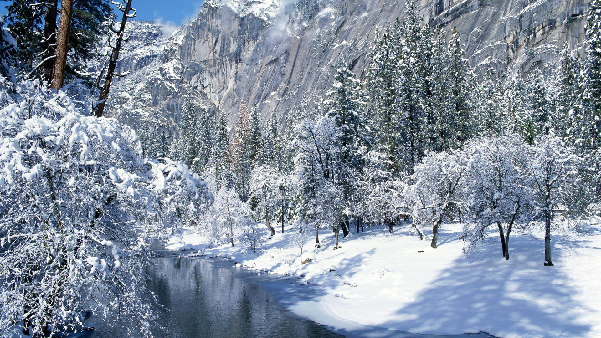 Скачать обои бесплатно Зима, Вода, Снег, Дерево, Земля/природа картинка на рабочий стол ПК