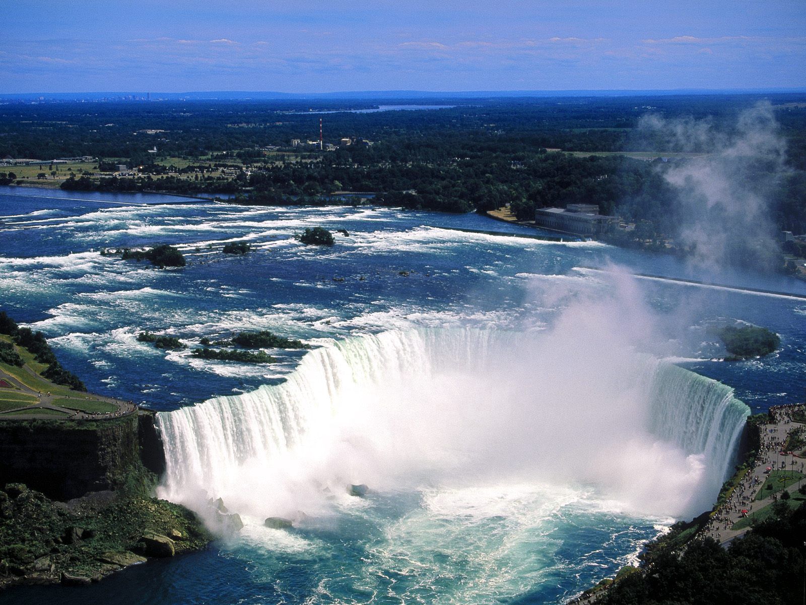 Free download wallpaper Nature, Water, Flow, Height, Stream, Fog, Niagara Falls, People on your PC desktop
