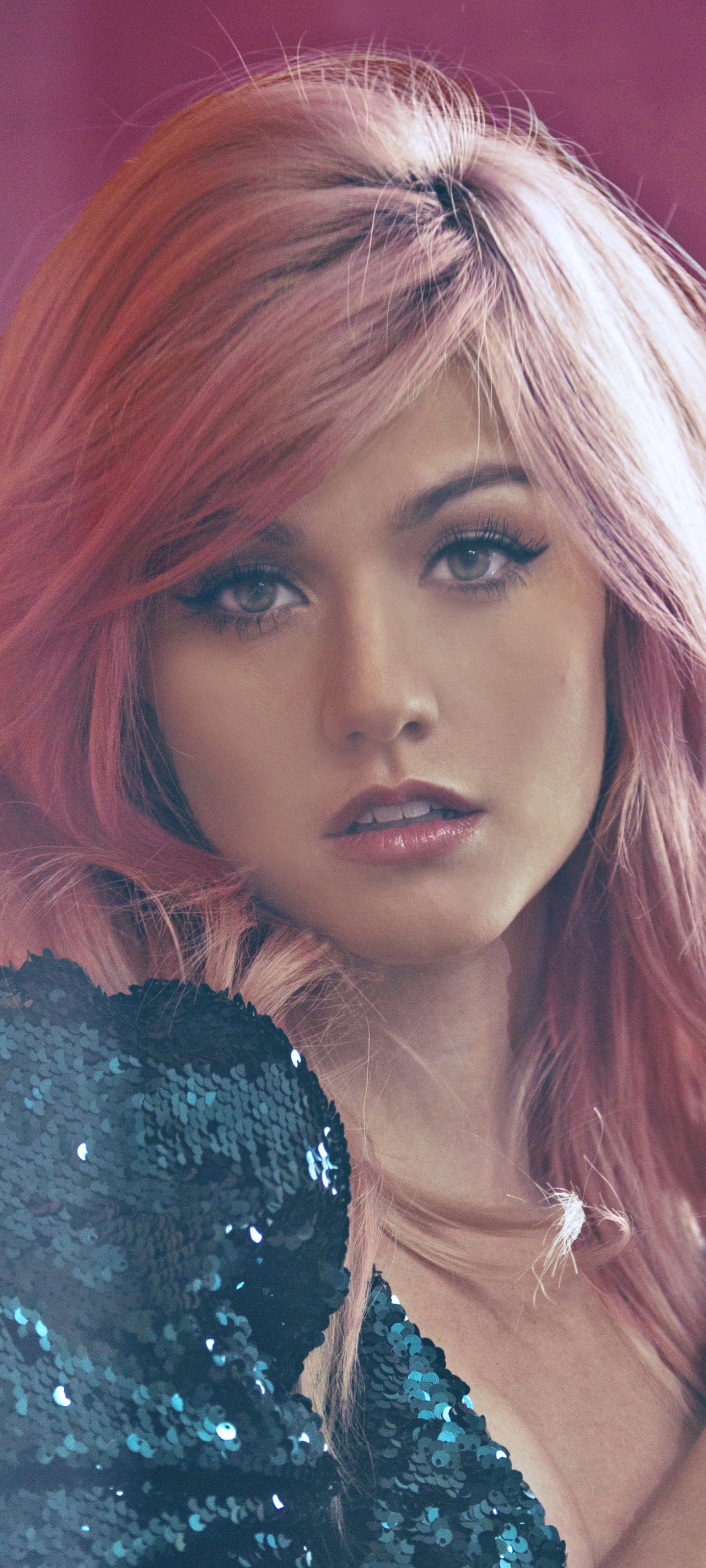 Download mobile wallpaper American, Pink Hair, Celebrity, Actress, Katherine Mcnamara for free.