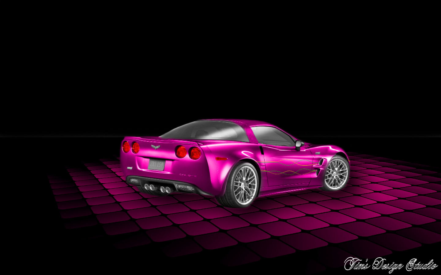 Download mobile wallpaper Pink, Chevrolet, Dark, Corvette, Chevrolet Corvette, Vehicles for free.
