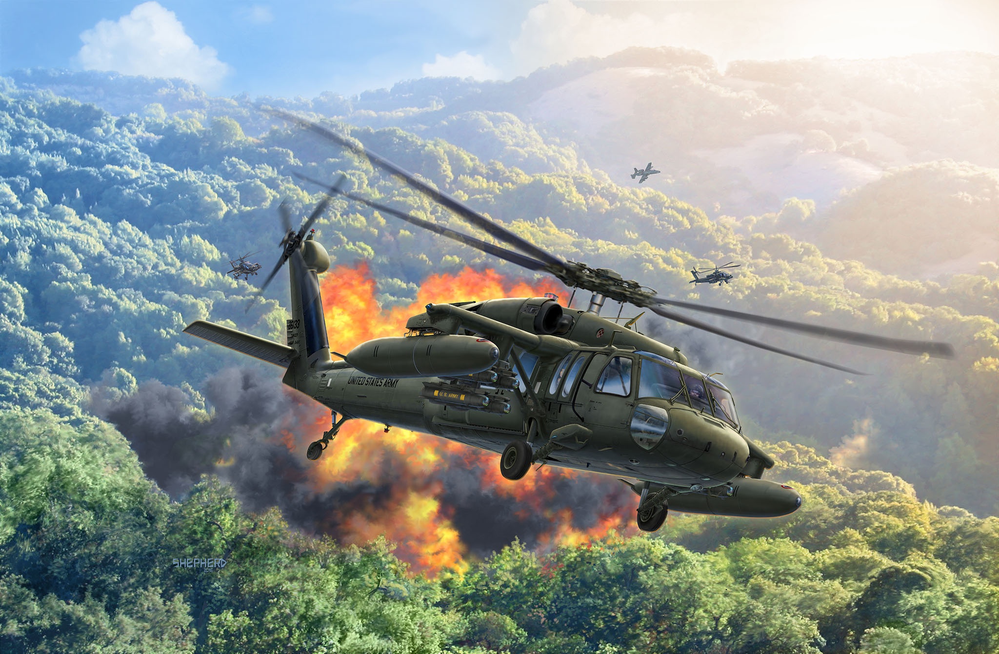 Download mobile wallpaper Helicopter, Aircraft, Military, Sikorsky Uh 60 Black Hawk, Military Helicopters for free.