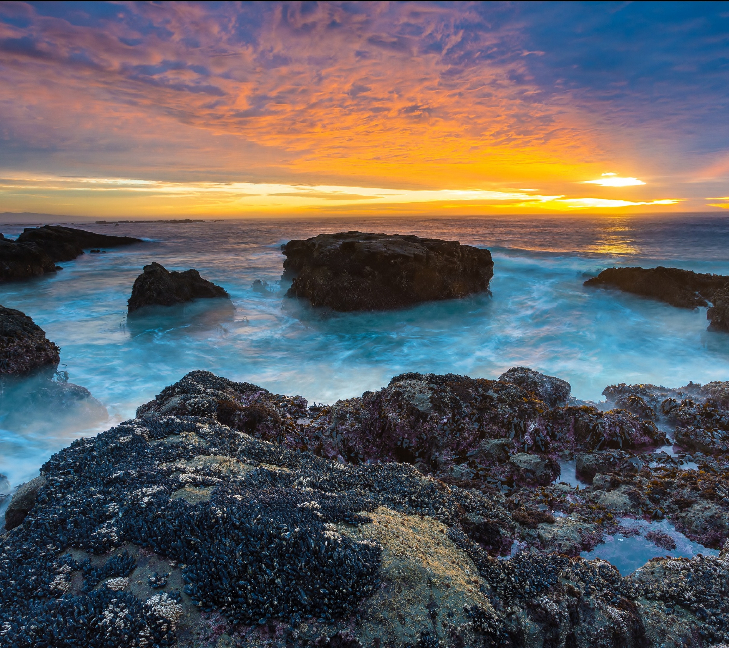 Download mobile wallpaper Sunset, Beach, Ocean, Earth, Hdr for free.