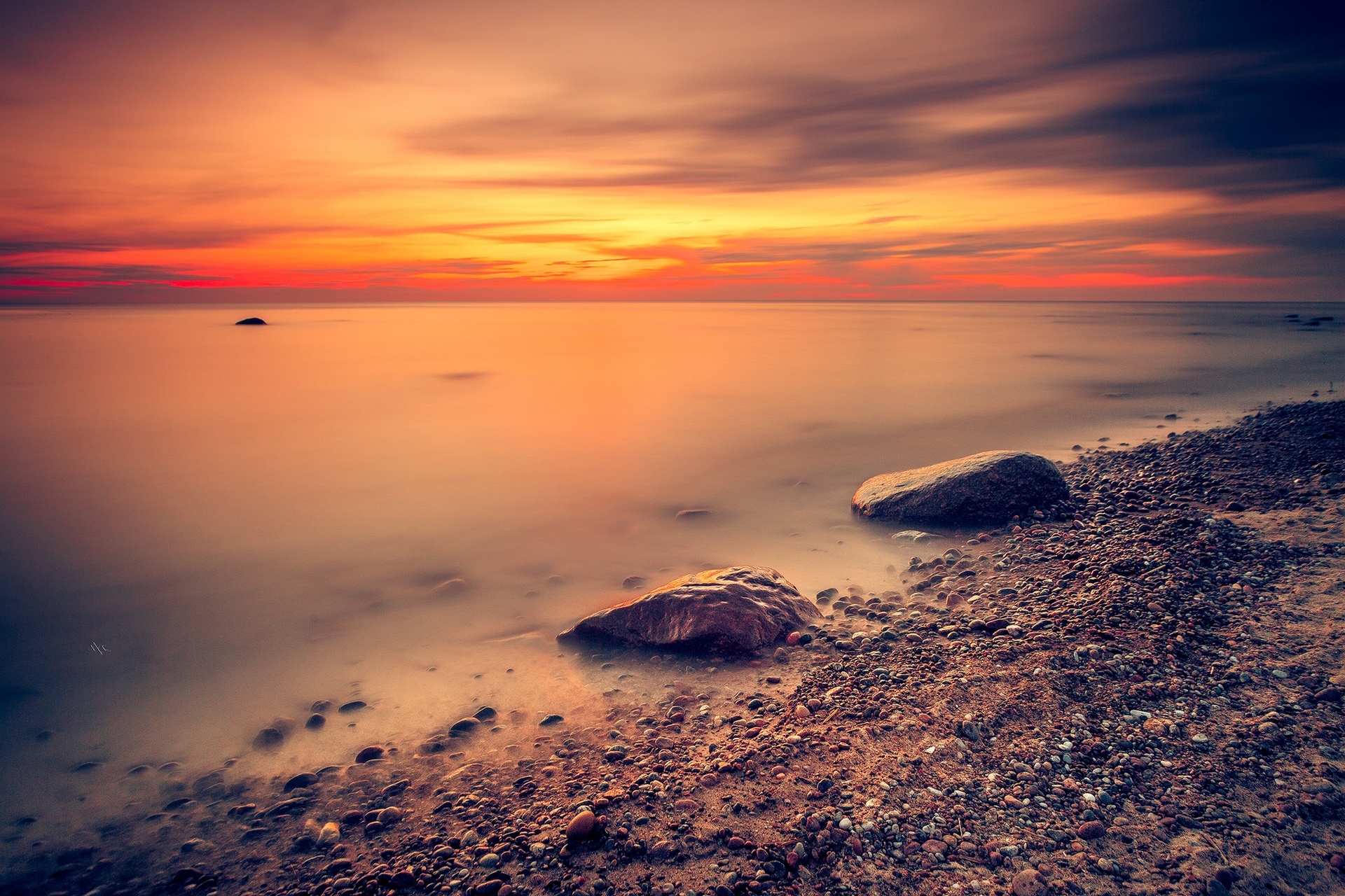 Téléchargez gratuitement l'image Coucher De Soleil, Horizon, Océan, La Nature, Terre/nature, Couleur Orange) sur le bureau de votre PC