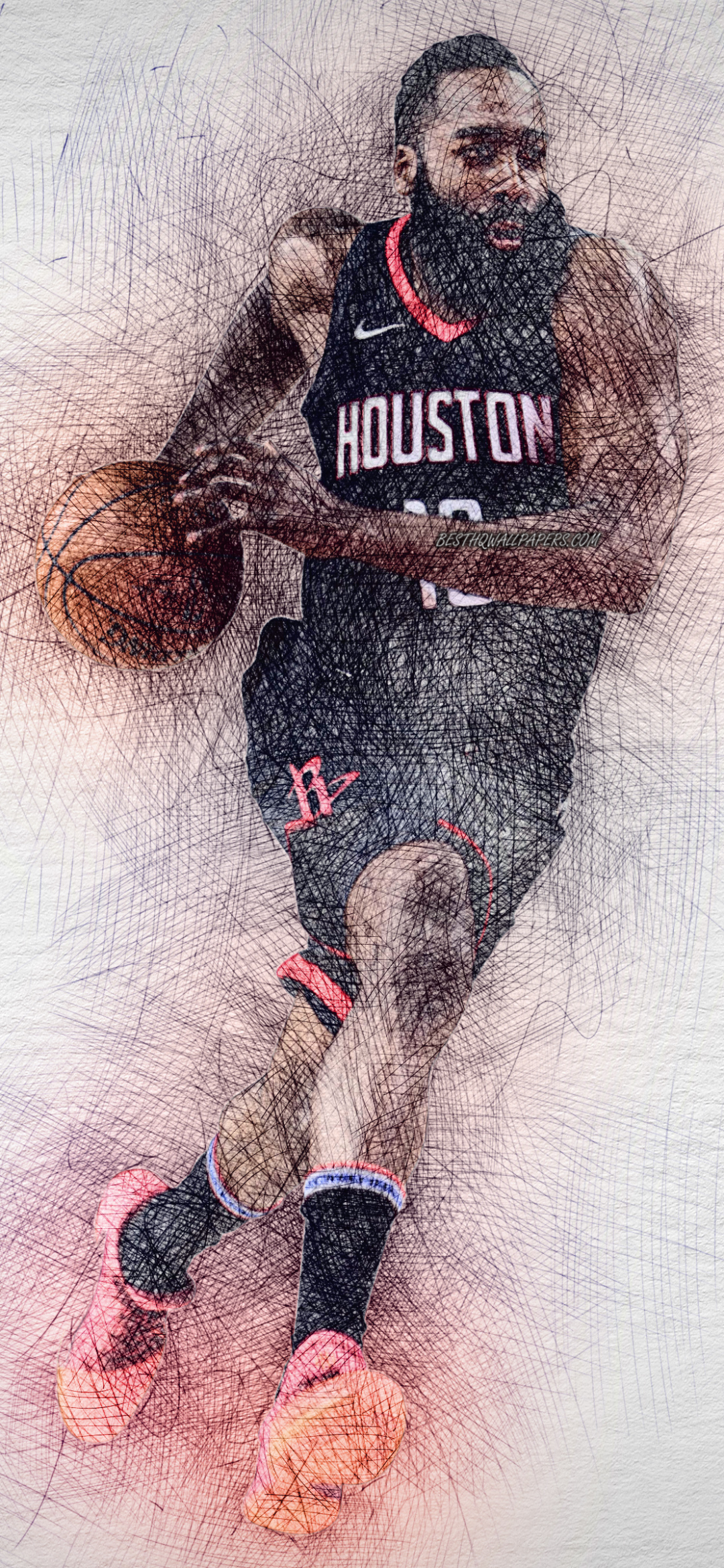 Téléchargez des papiers peints mobile Des Sports, Basket, Nba, James Durcir, Houston Rockets gratuitement.