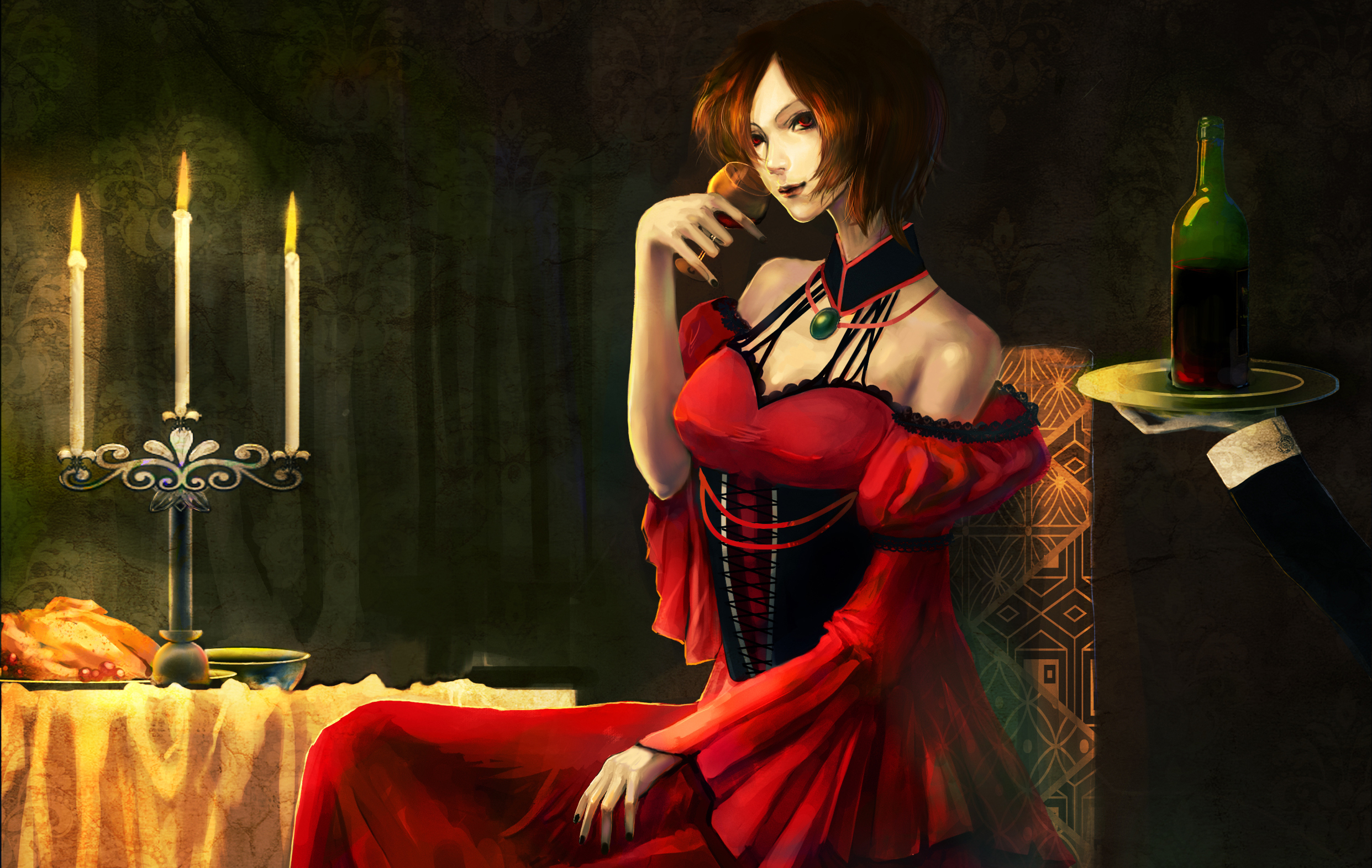 anime, vocaloid, gothic, meiko (vocaloid), song illustration for android