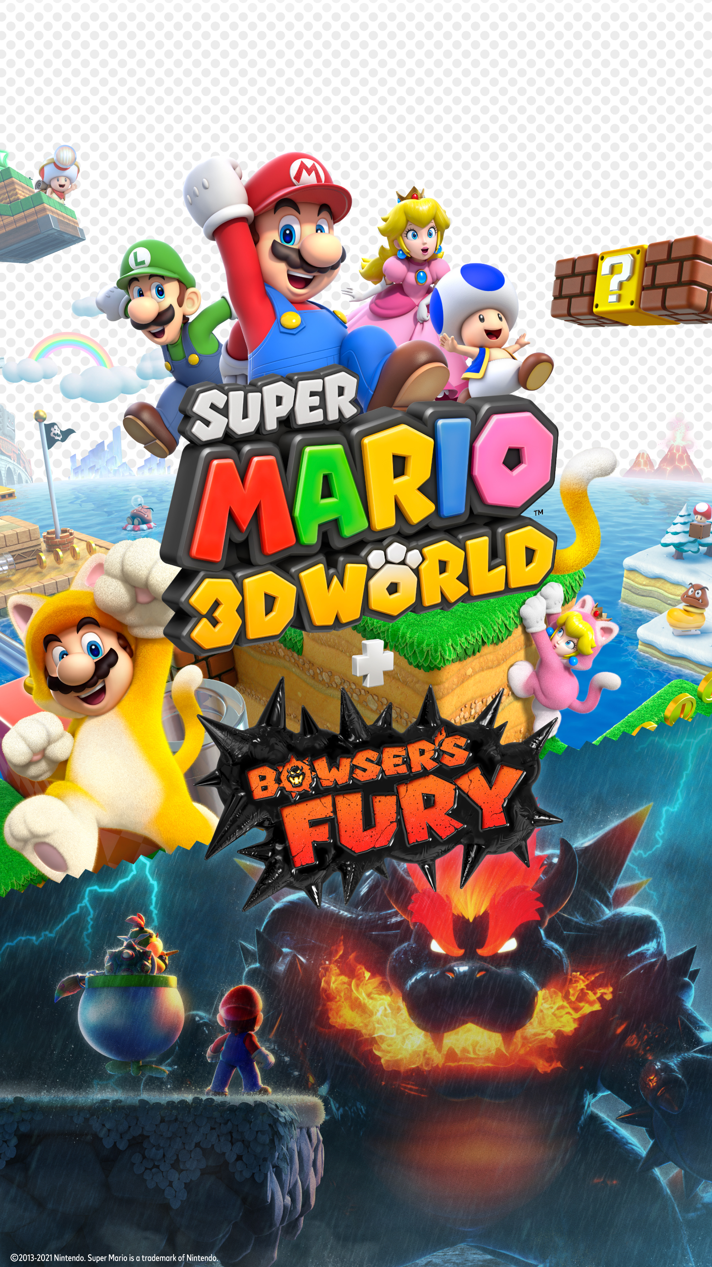 super mario 3d world + bowser’s fury, video game, bowser’s fury, bowser, luigi, bowser jr, toad (mario), mario, princess peach