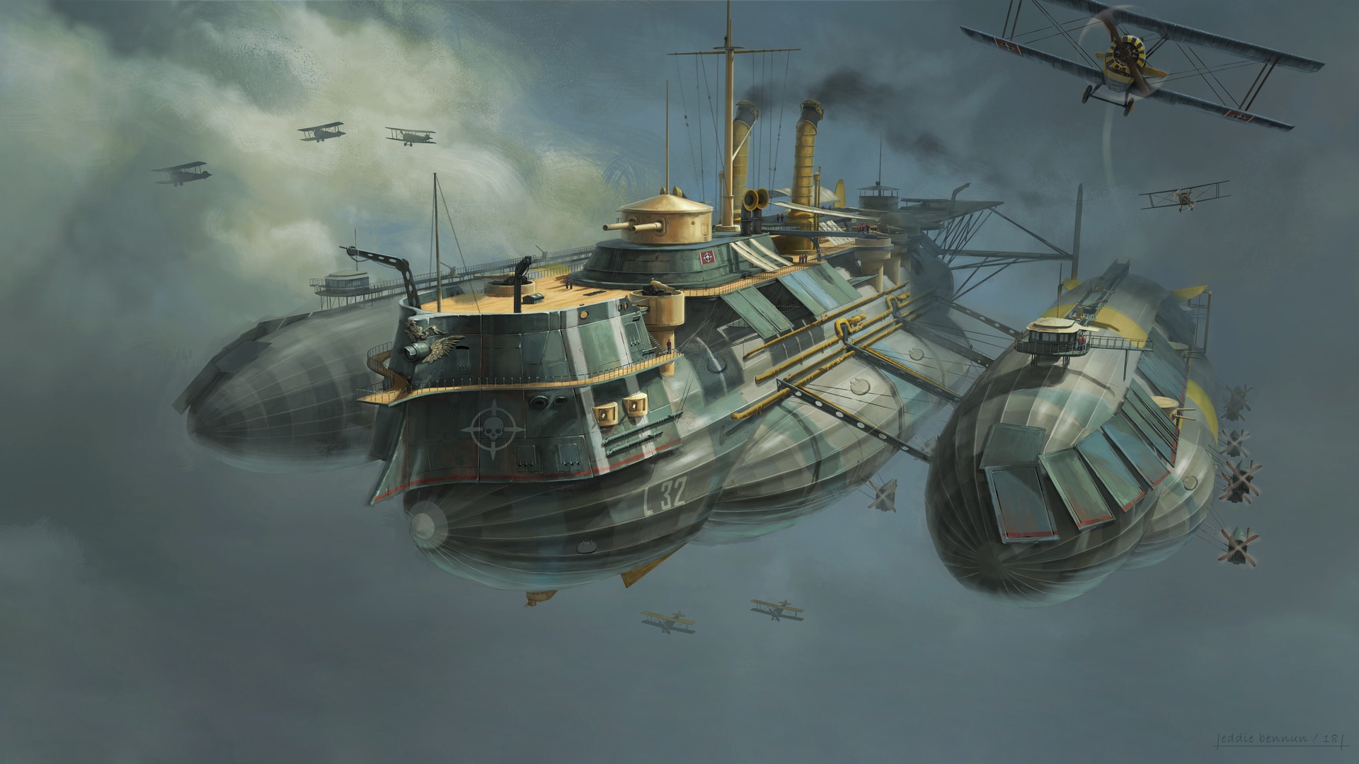 Free download wallpaper Sci Fi, Aircraft, Steampunk, Vehicle on your PC desktop