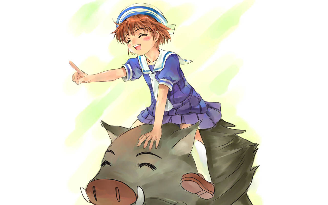 Download mobile wallpaper Anime, Clannad, Ushio Okazaki, Botan (Clannad) for free.