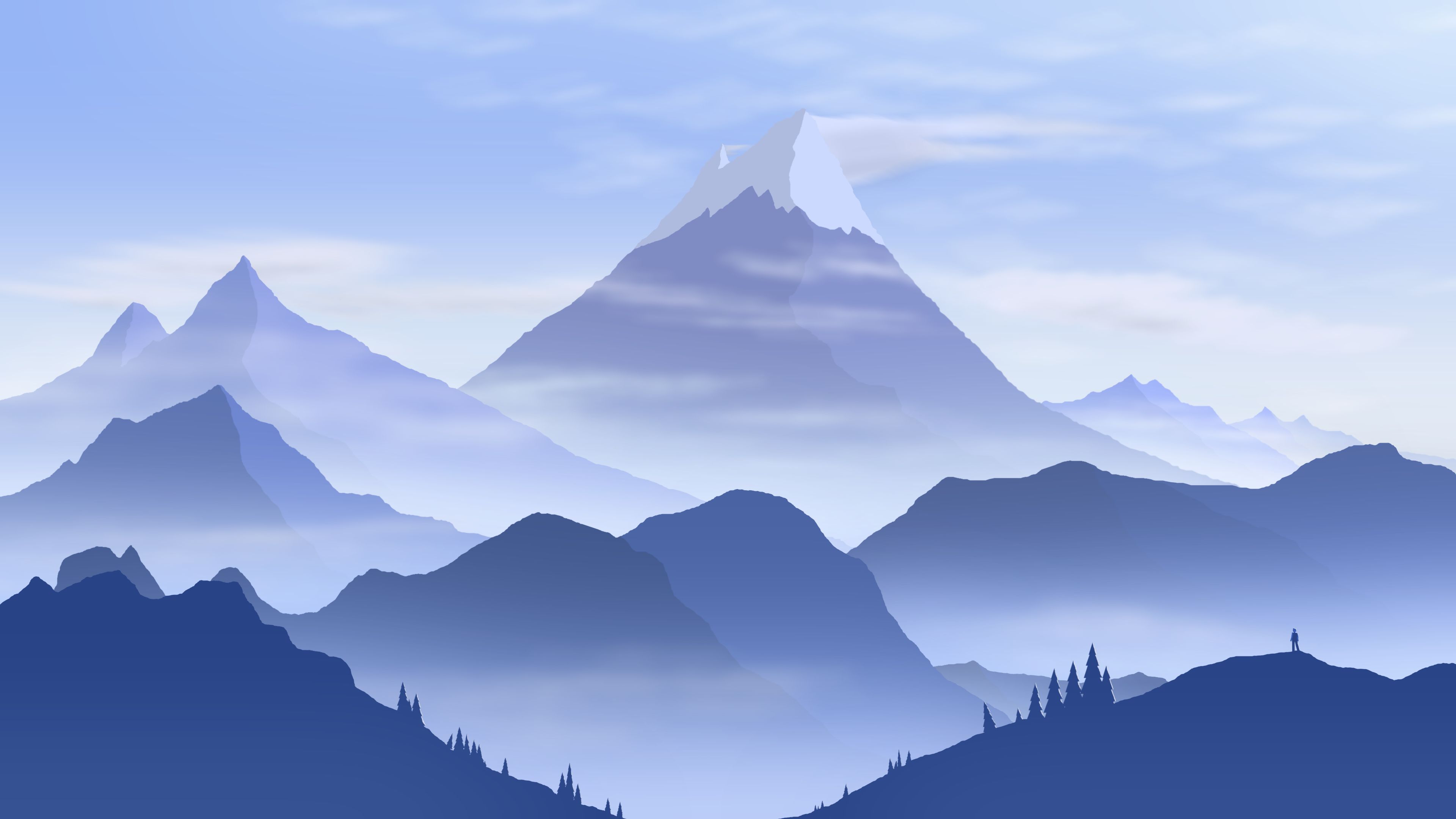 Free download wallpaper Snow, Mountain, Artistic, Minimalist on your PC desktop