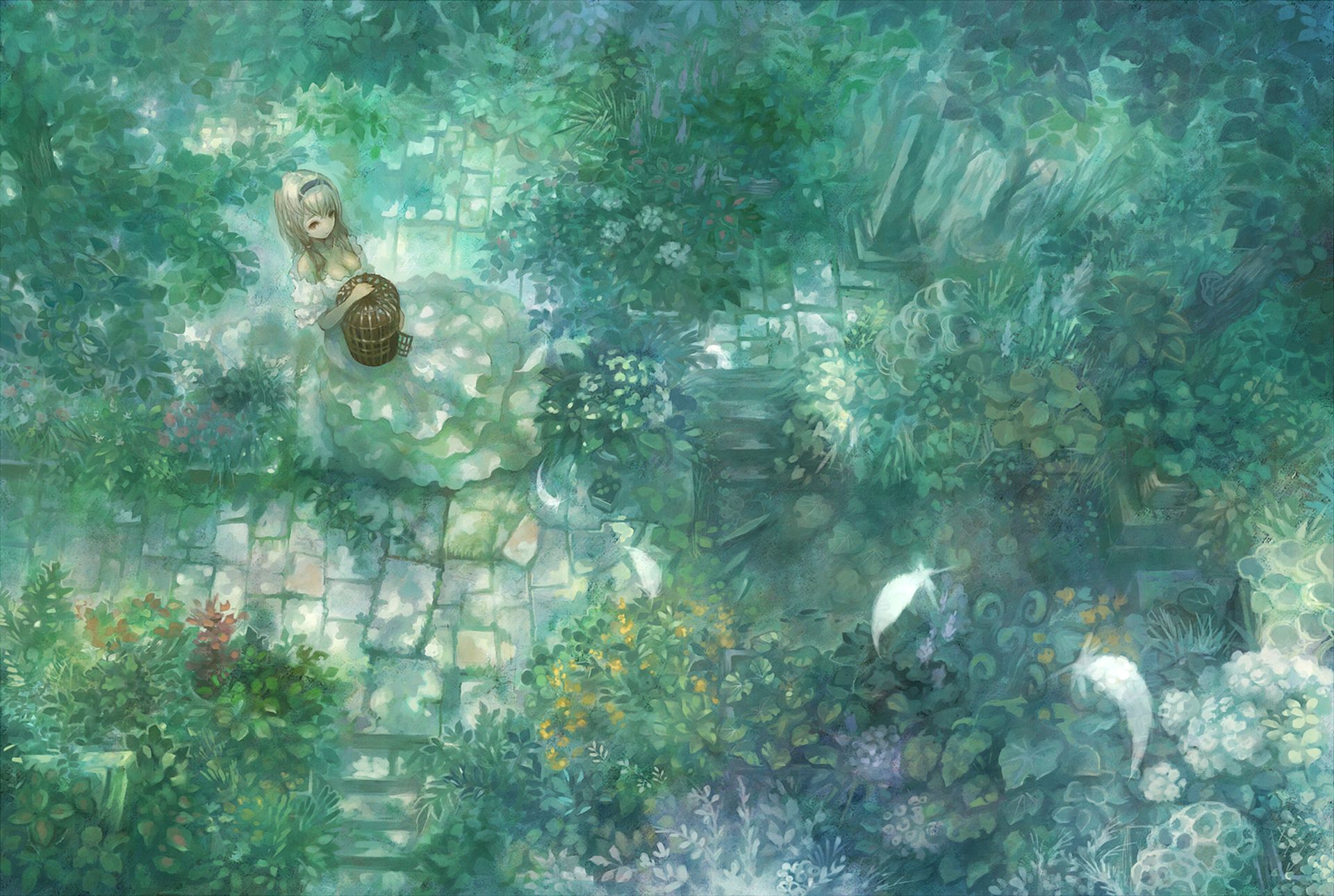 Download mobile wallpaper Anime, Garden, Original for free.