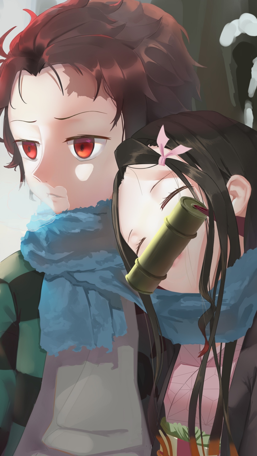 Descarga gratuita de fondo de pantalla para móvil de Animado, Nezuko Kamado, Demon Slayer: Kimetsu No Yaiba, Tanjiro Kamado.