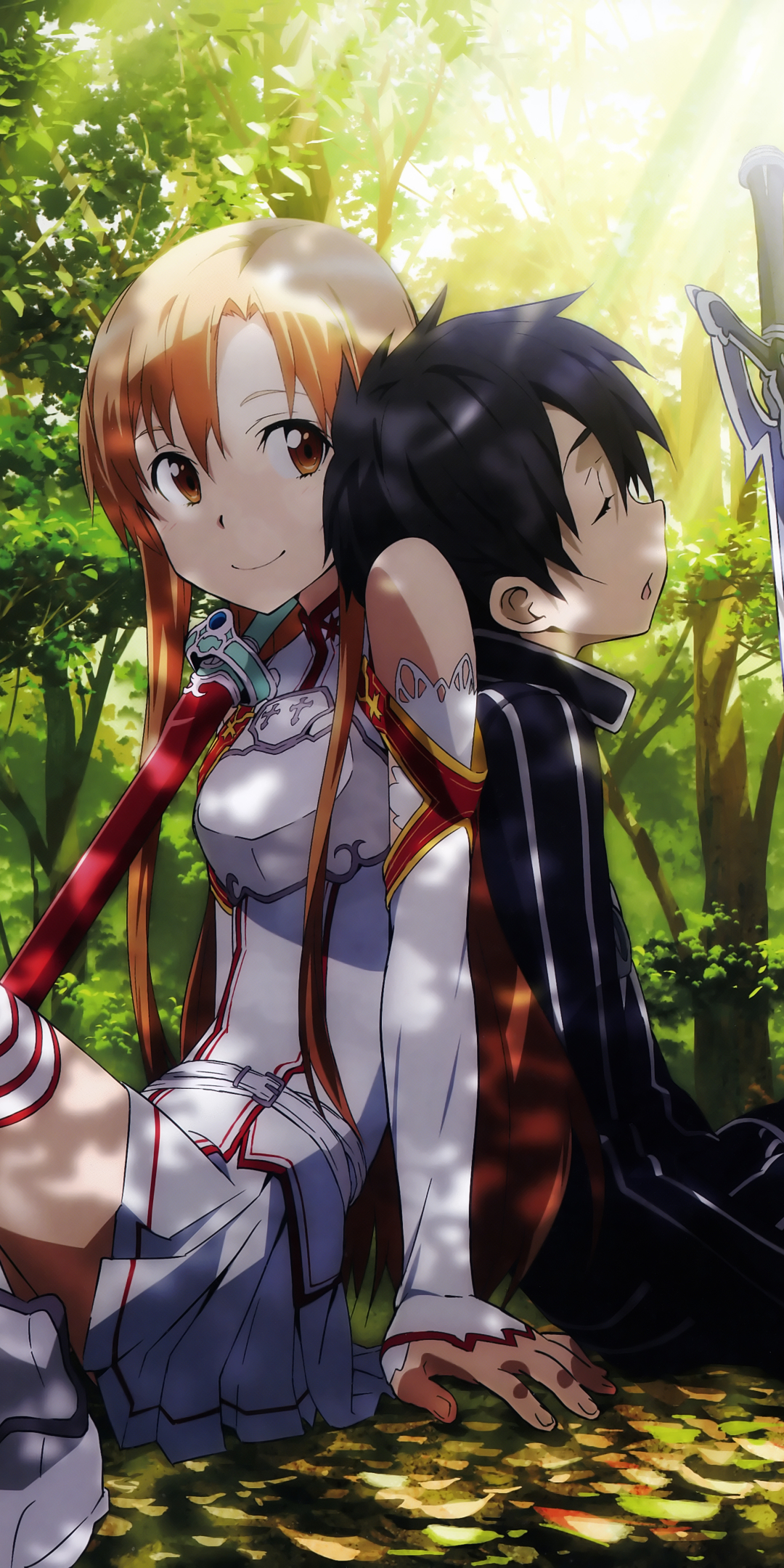 Handy-Wallpaper Animes, Asuna Yuuki, Sword Art Online, Kirito (Schwertkunst Online) kostenlos herunterladen.