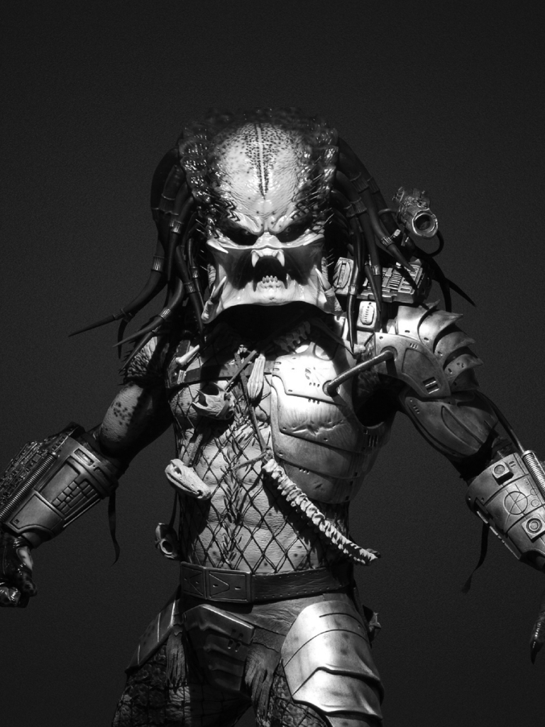 Download mobile wallpaper Predator, Movie, Black & White for free.