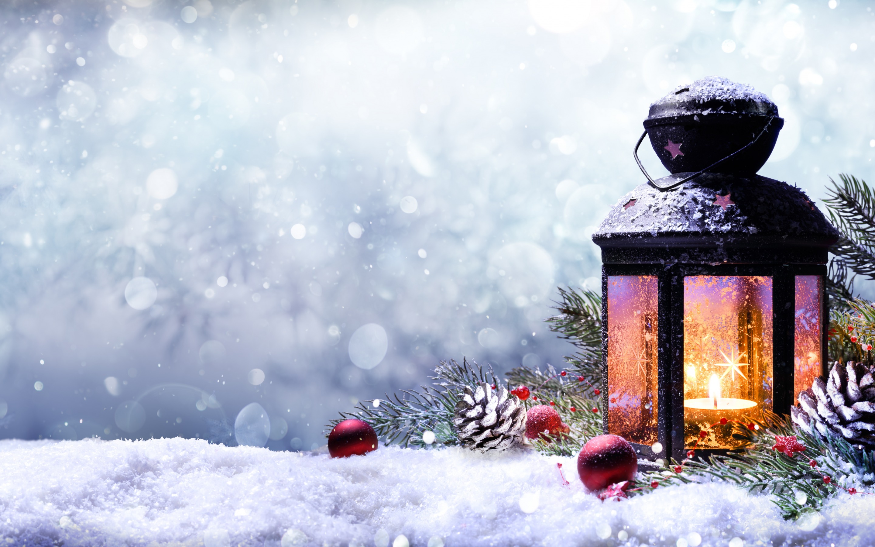 Download mobile wallpaper Snow, Christmas, Holiday, Lantern for free.