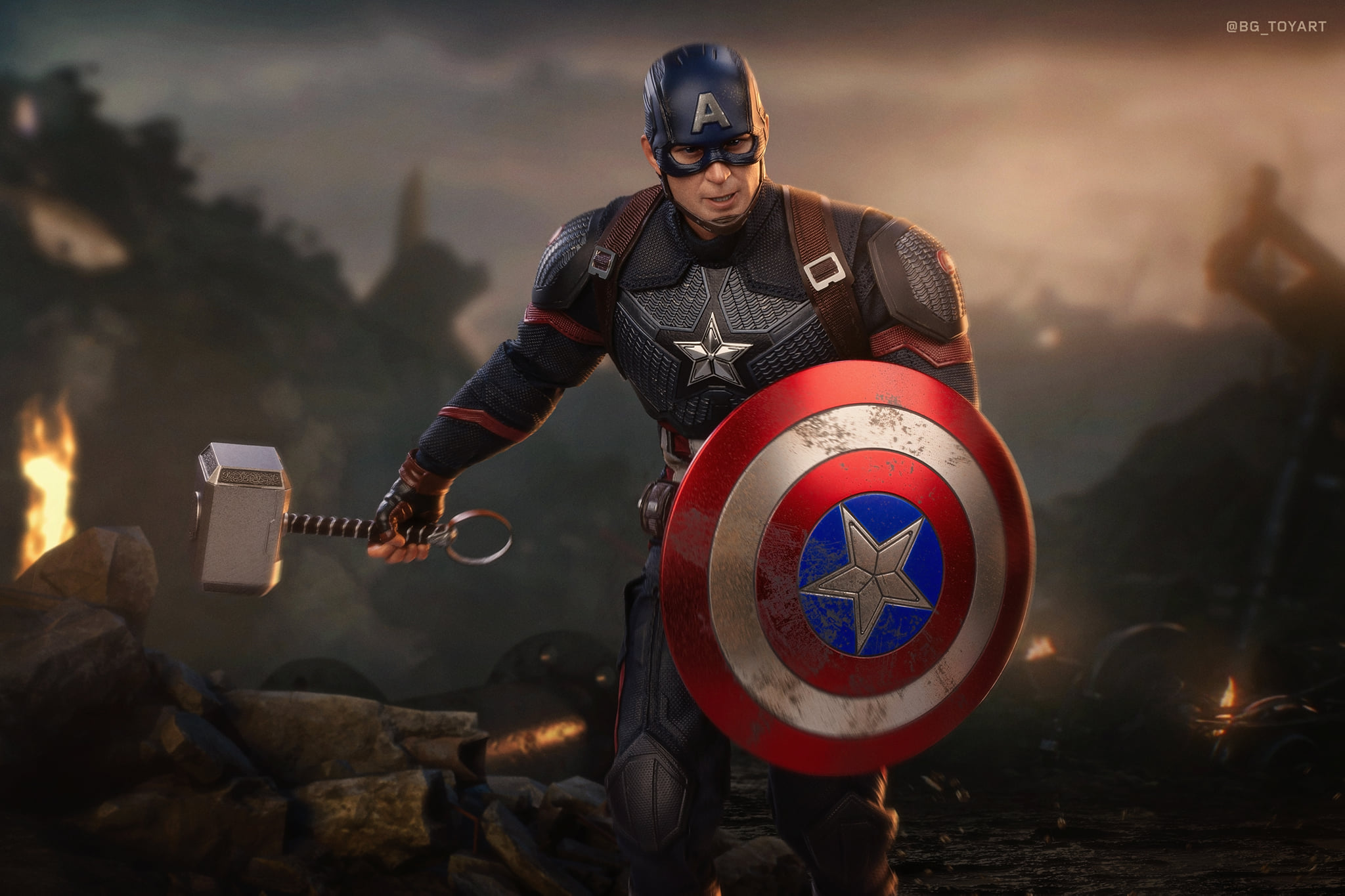 Baixar papel de parede para celular de Capitão América, Os Vingadores, Brinquedo, Estatueta, Filme, Vingadores: Ultimato gratuito.