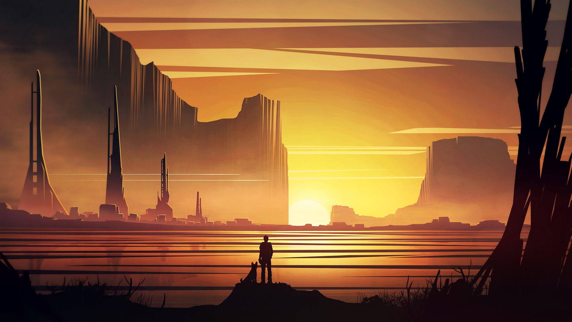 Free download wallpaper Landscape, Sci Fi on your PC desktop