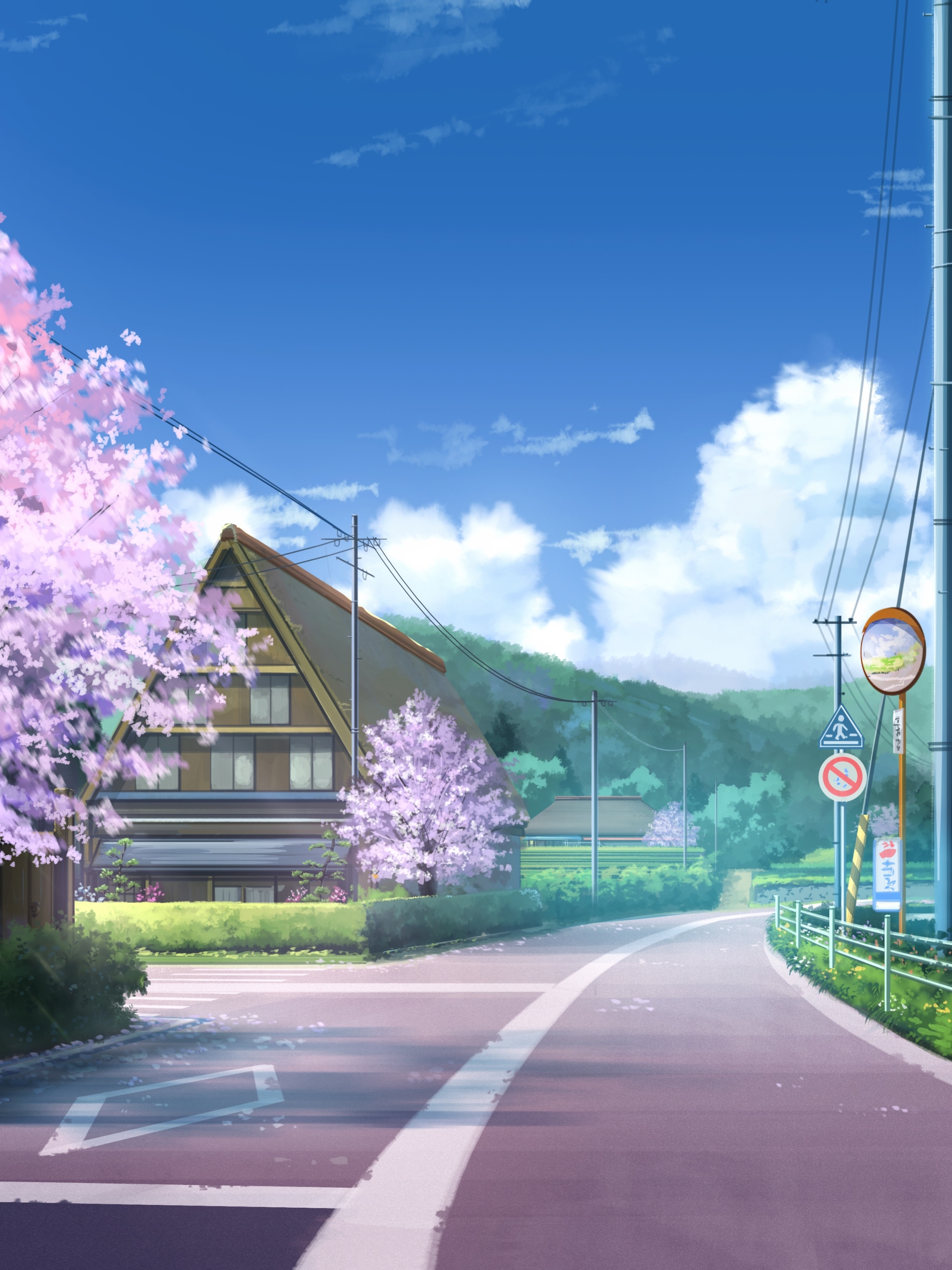 Download mobile wallpaper Anime, Road for free.