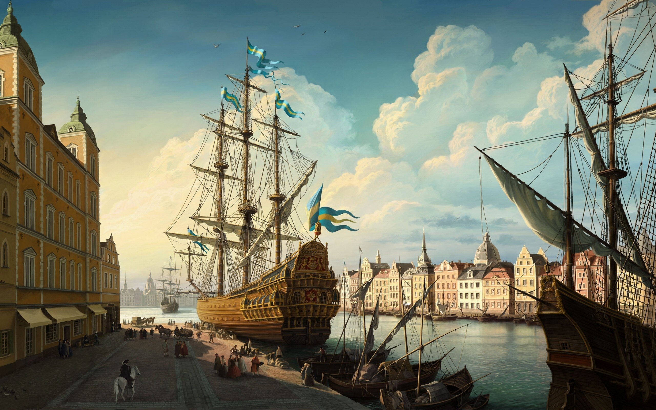 pictures, ships Panoramic Wallpaper